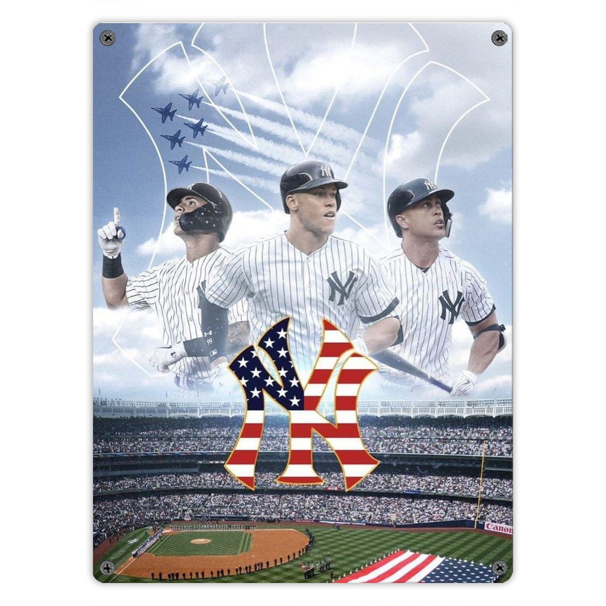 New York Yankees 161 Vintage Metal Tin Sign 12x16inch – Retro Wall Art Decor For Home, Bar, Kitchen, Bedroom, Office – Durable Iron Sheet Poster, Easy To Hang, Full-Color Printing