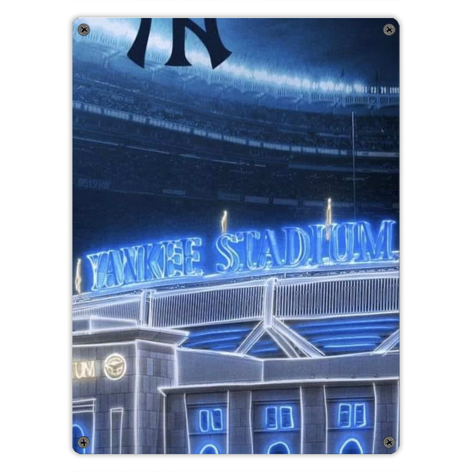 New York Yankees 328 Vintage Metal Tin Sign 12x16inch – Retro Wall Art Decor For Home, Bar, Kitchen, Bedroom, Office – Durable Iron Sheet Poster, Easy To Hang, Full-Color Printing