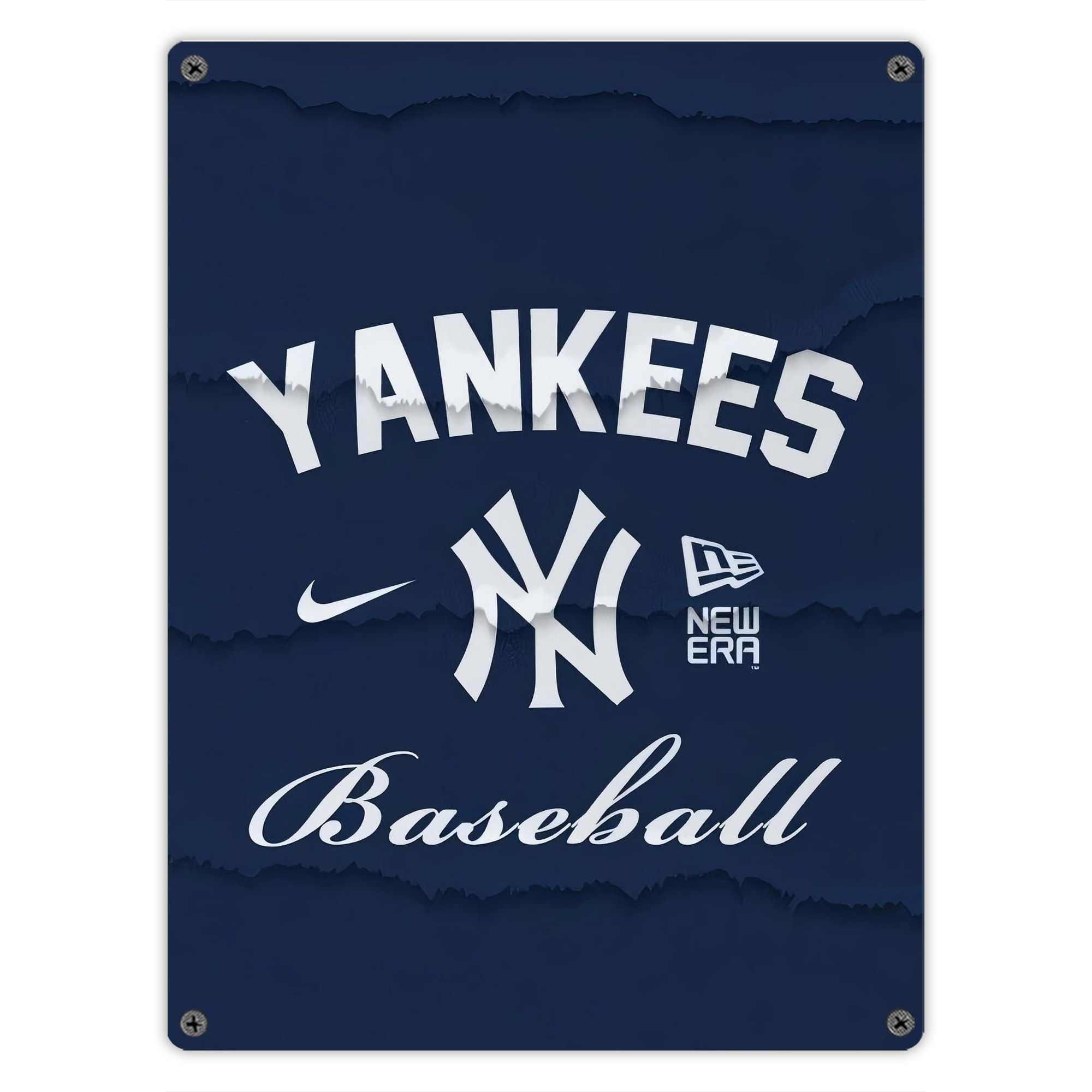 New York Yankees 167 Vintage Metal Tin Sign 12x16inch – Retro Wall Art Decor For Home, Bar, Kitchen, Bedroom, Office – Durable Iron Sheet Poster, Easy To Hang, Full-Color Printing