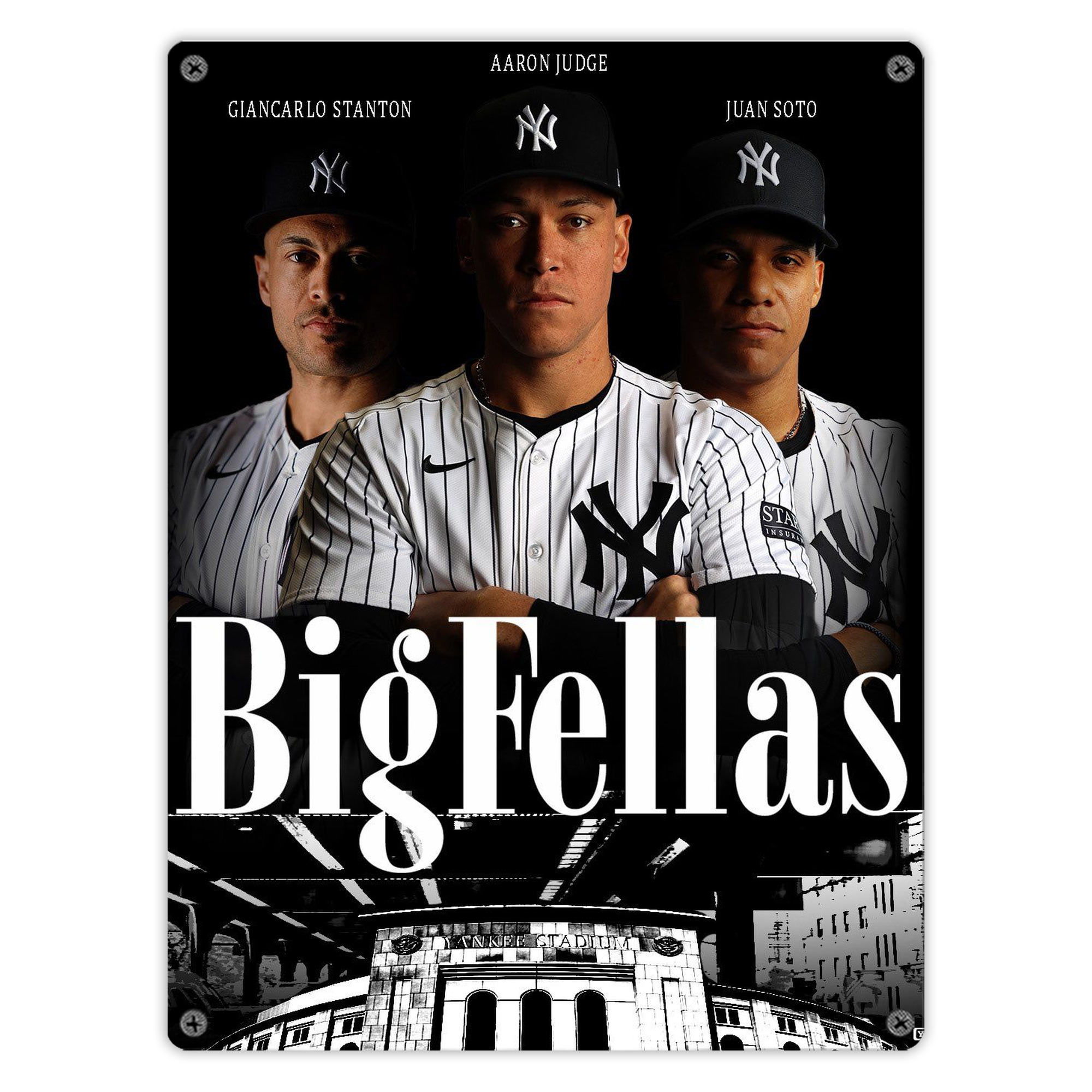 New York Yankees 341 Vintage Metal Tin Sign 12x16inch – Retro Wall Art Decor For Home, Bar, Kitchen, Bedroom, Office – Durable Iron Sheet Poster, Easy To Hang, Full-Color Printing