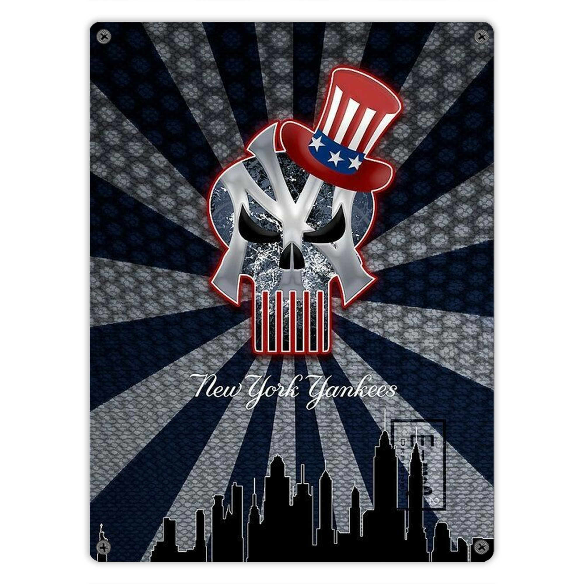 New York Yankees 340 Vintage Metal Tin Sign 12x16inch – Retro Wall Art Decor For Home, Bar, Kitchen, Bedroom, Office – Durable Iron Sheet Poster, Easy To Hang, Full-Color Printing