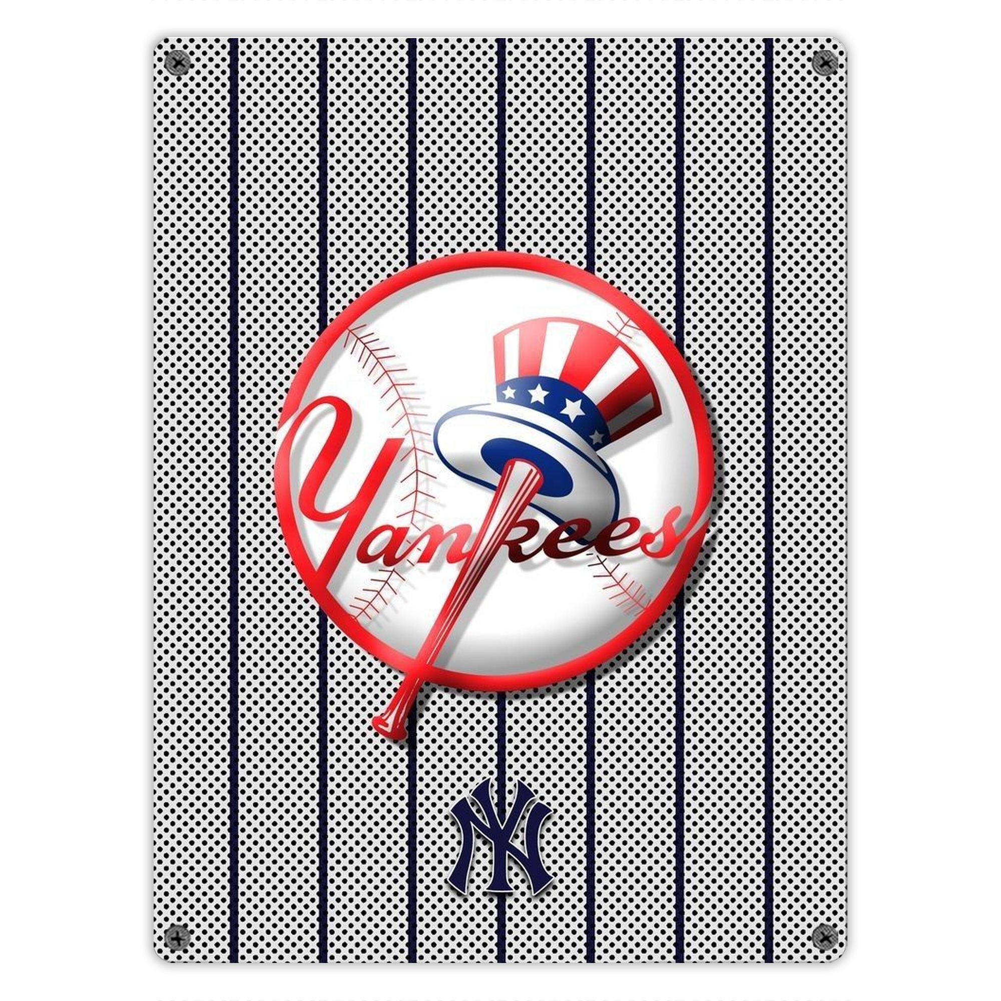 New York Yankees 197 Vintage Metal Tin Sign 12x16inch – Retro Wall Art Decor For Home, Bar, Kitchen, Bedroom, Office – Durable Iron Sheet Poster, Easy To Hang, Full-Color Printing