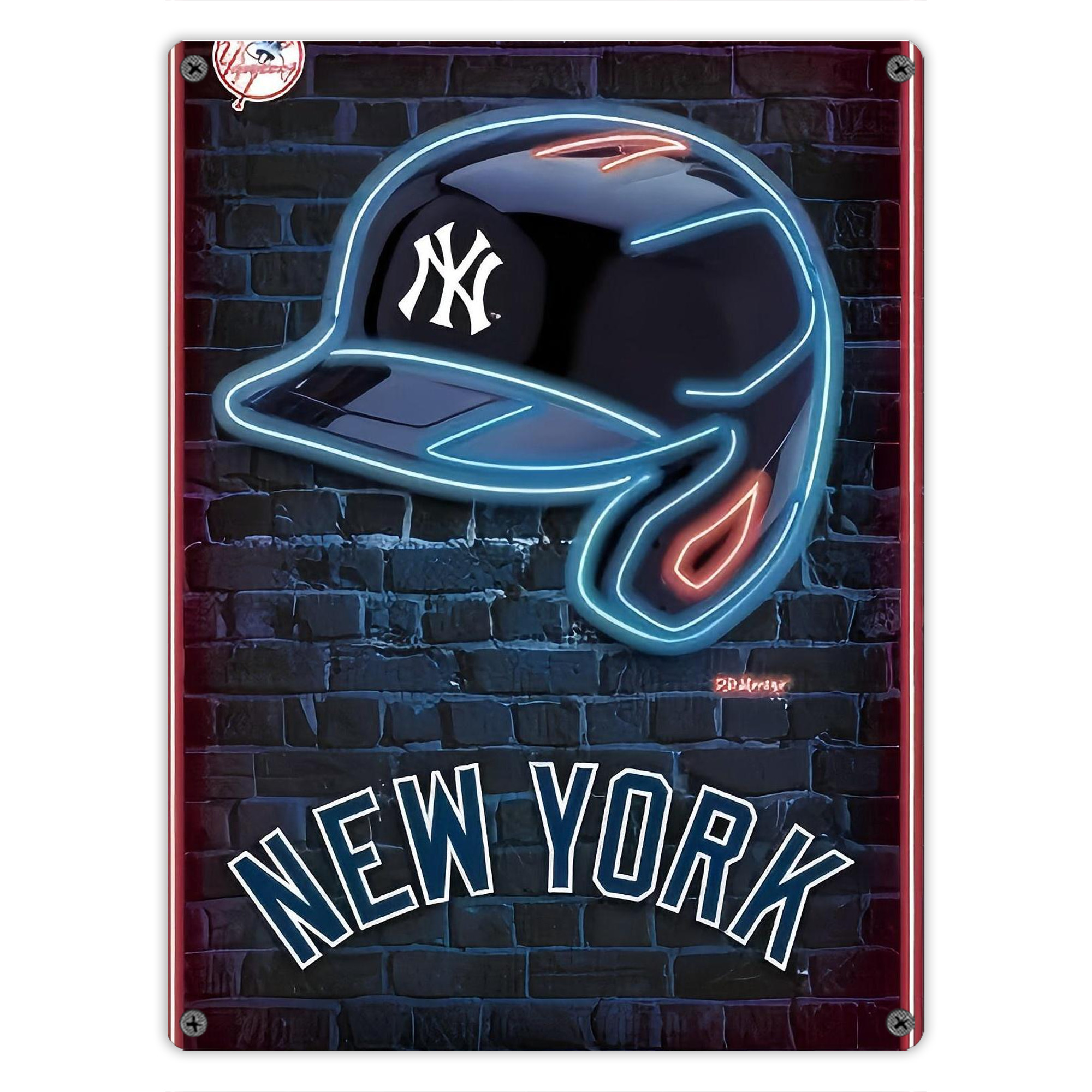 New York Yankees 230 Vintage Metal Tin Sign 12x16inch – Retro Wall Art Decor For Home, Bar, Kitchen, Bedroom, Office – Durable Iron Sheet Poster, Easy To Hang, Full-Color Printing