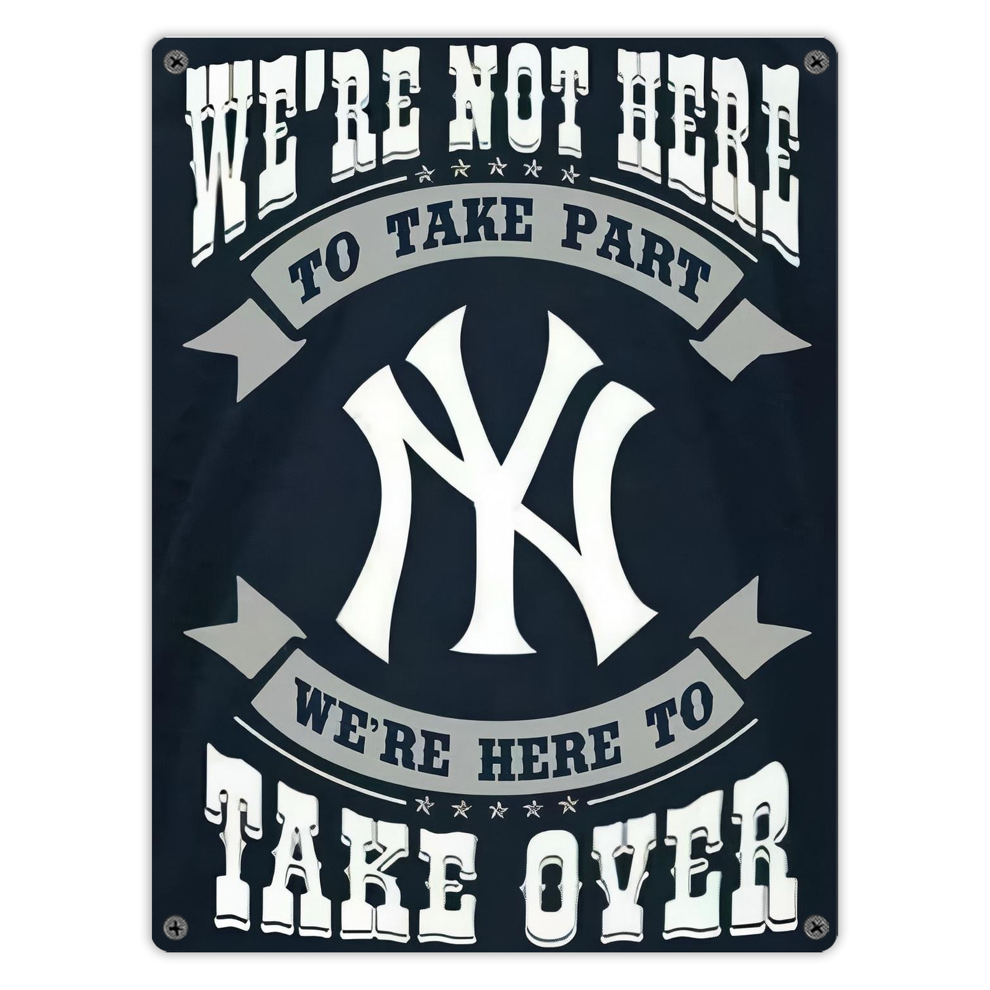 New York Yankees 302 Vintage Metal Tin Sign 12x16inch – Retro Wall Art Decor For Home, Bar, Kitchen, Bedroom, Office – Durable Iron Sheet Poster, Easy To Hang, Full-Color Printing