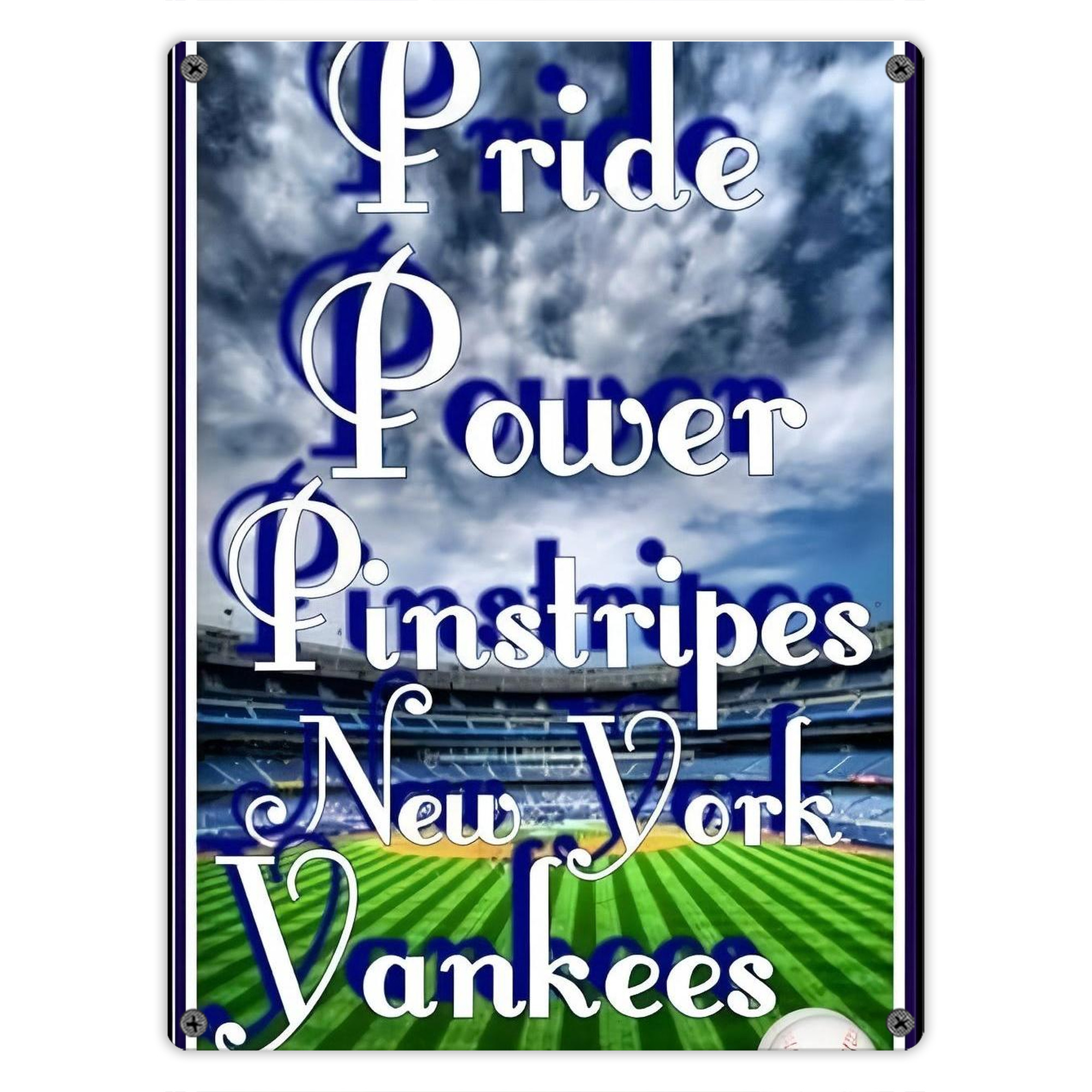New York Yankees 309 Vintage Metal Tin Sign 12x16inch – Retro Wall Art Decor For Home, Bar, Kitchen, Bedroom, Office – Durable Iron Sheet Poster, Easy To Hang, Full-Color Printing