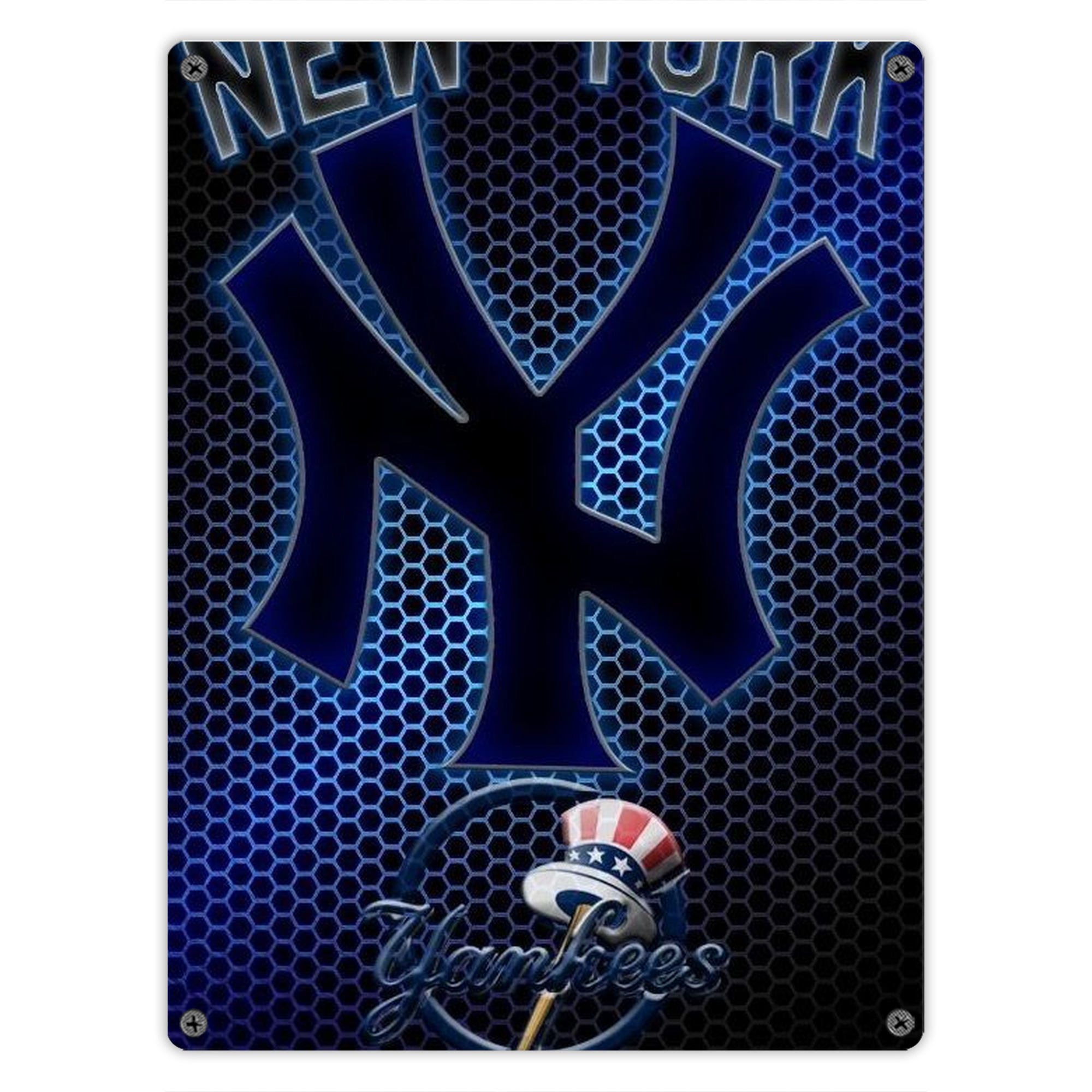 New York Yankees 319 Vintage Metal Tin Sign 12x16inch – Retro Wall Art Decor For Home, Bar, Kitchen, Bedroom, Office – Durable Iron Sheet Poster, Easy To Hang, Full-Color Printing