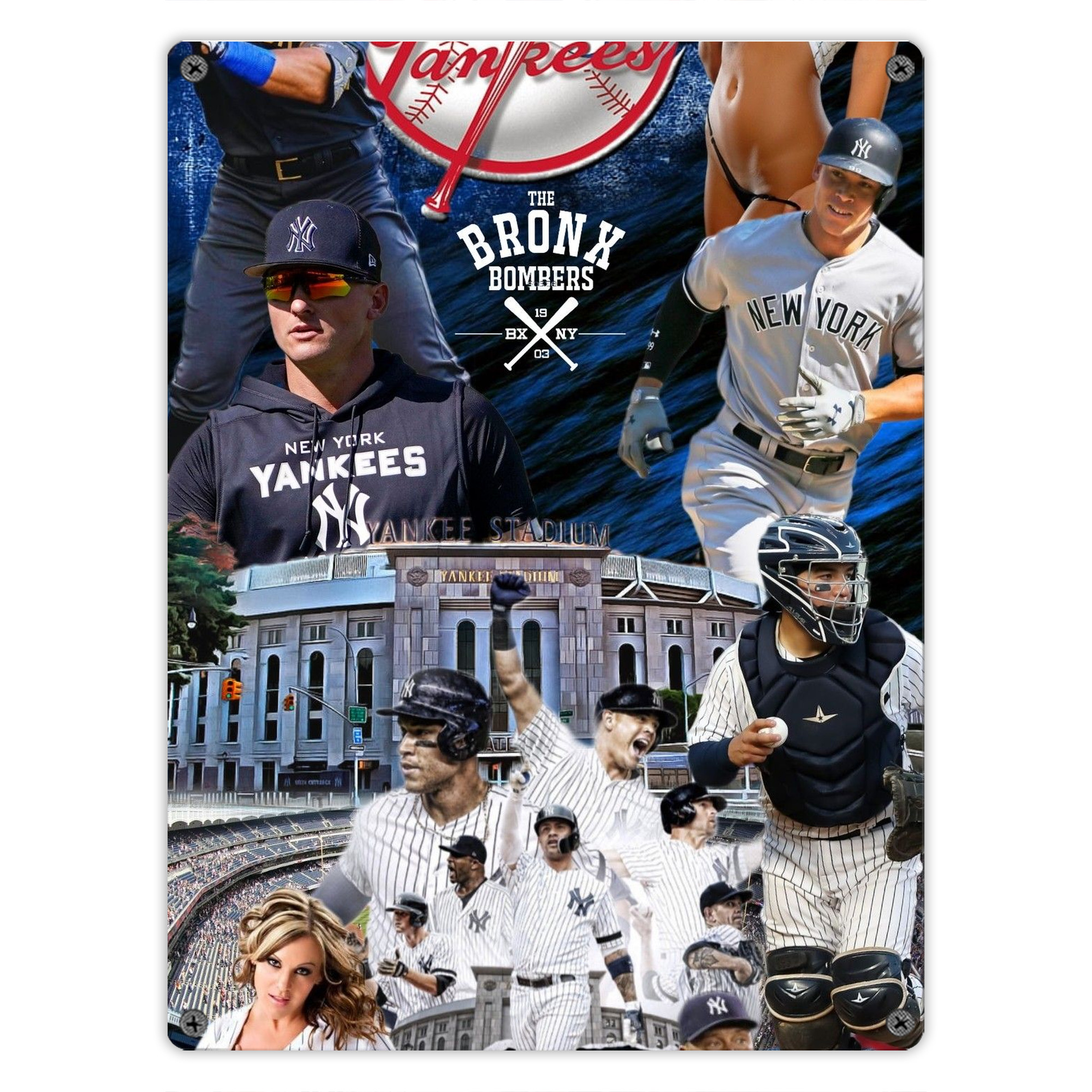 New York Yankees 336 Vintage Metal Tin Sign 12x16inch – Retro Wall Art Decor For Home, Bar, Kitchen, Bedroom, Office – Durable Iron Sheet Poster, Easy To Hang, Full-Color Printing