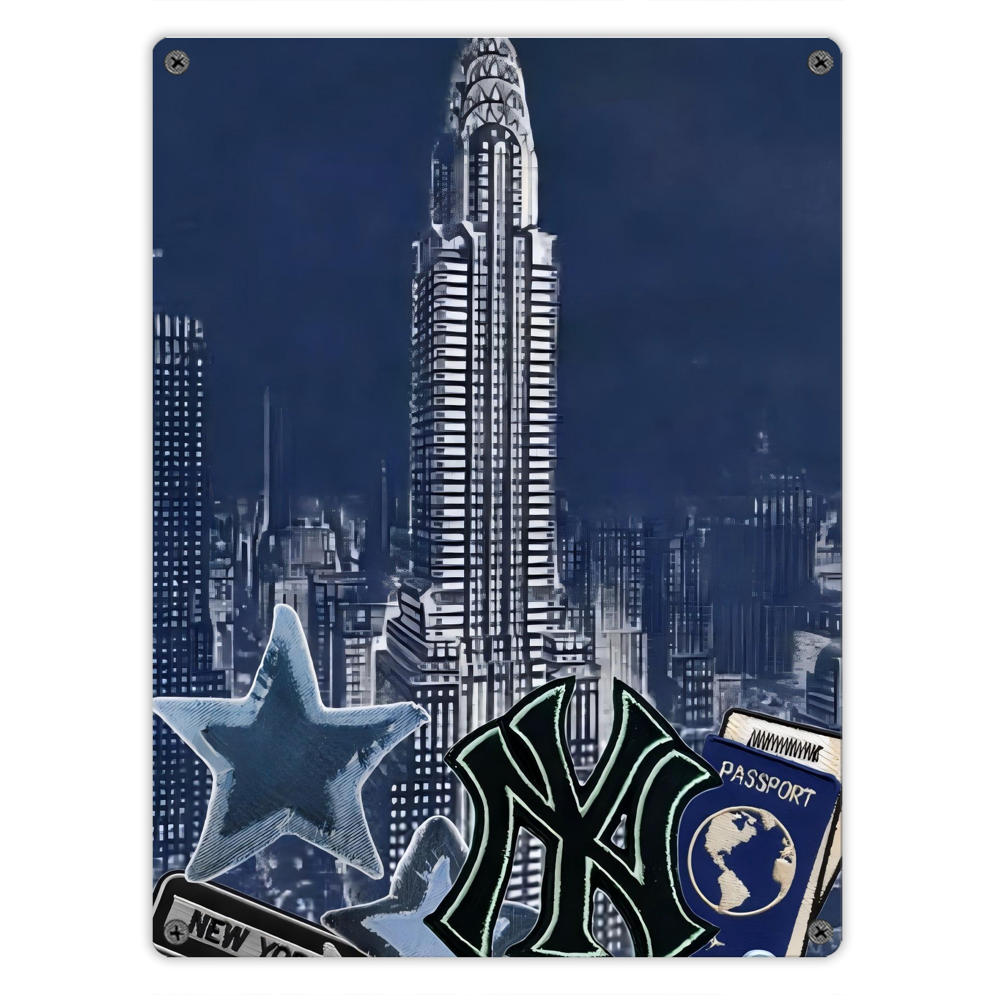 New York Yankees 331 Vintage Metal Tin Sign 12x16inch – Retro Wall Art Decor For Home, Bar, Kitchen, Bedroom, Office – Durable Iron Sheet Poster, Easy To Hang, Full-Color Printing