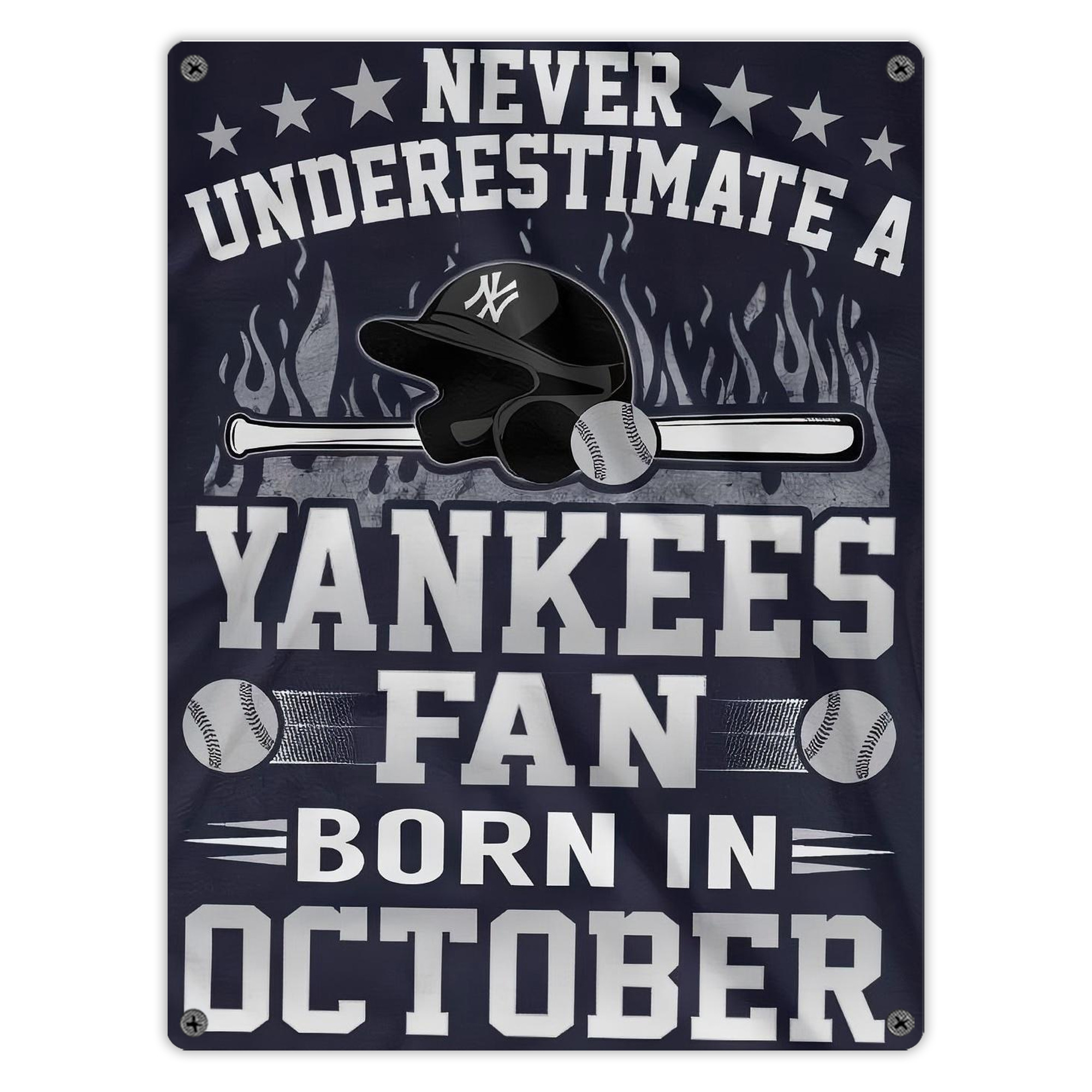 New York Yankees 349 Vintage Metal Tin Sign 12x16inch – Retro Wall Art Decor For Home, Bar, Kitchen, Bedroom, Office – Durable Iron Sheet Poster, Easy To Hang, Full-Color Printing
