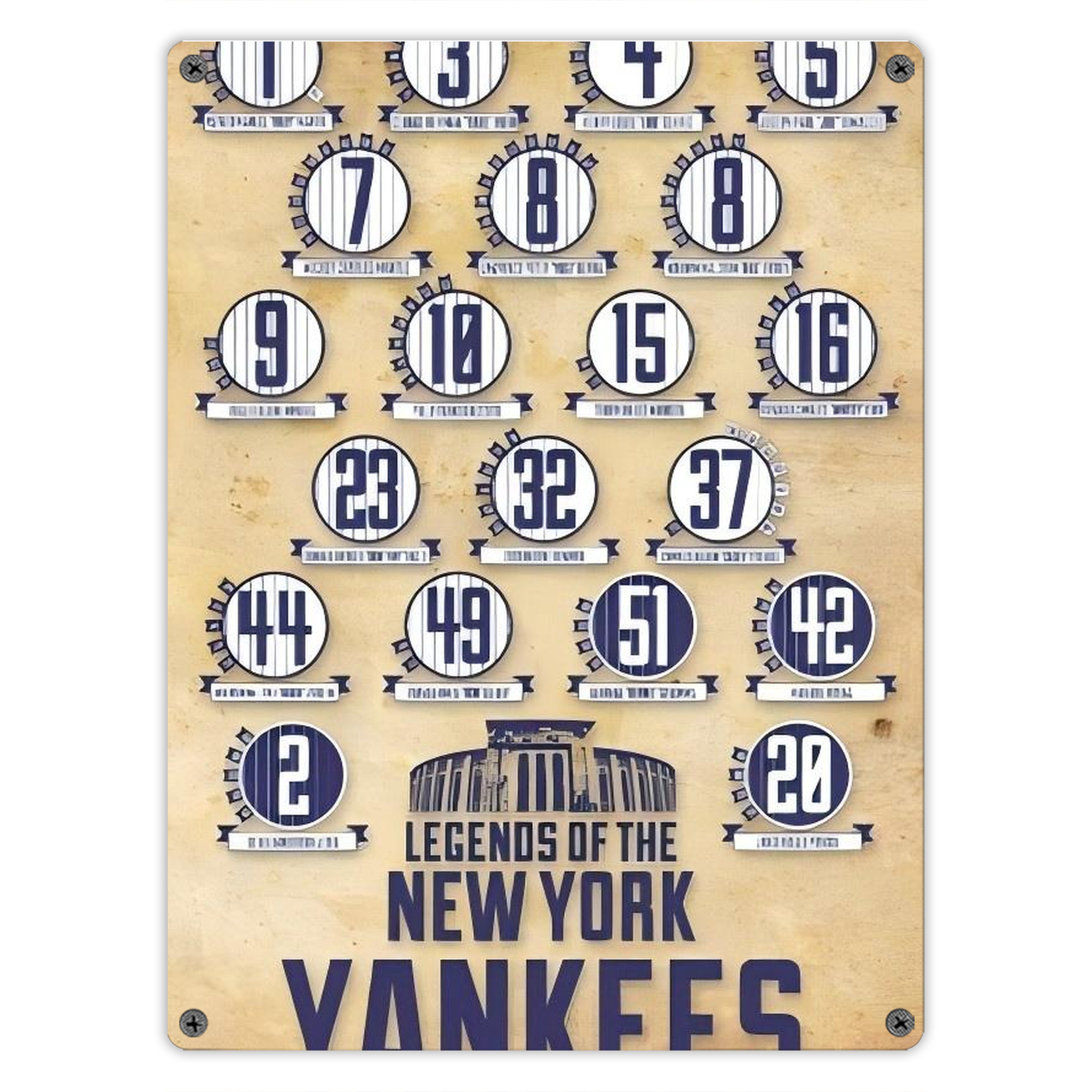 New York Yankees 339 Vintage Metal Tin Sign 12x16inch – Retro Wall Art Decor For Home, Bar, Kitchen, Bedroom, Office – Durable Iron Sheet Poster, Easy To Hang, Full-Color Printing