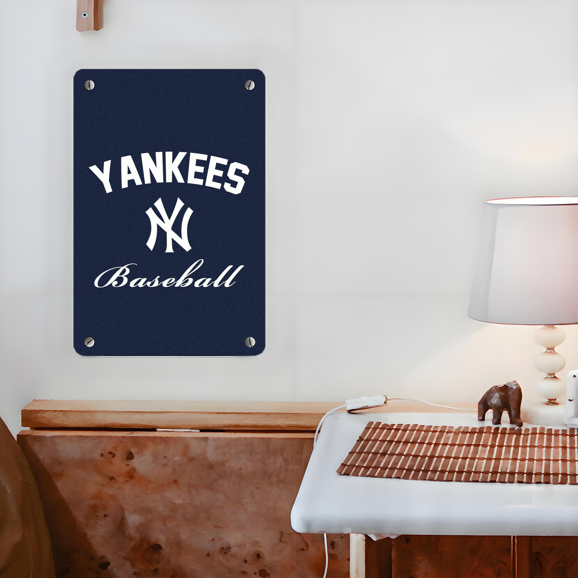 New York Yankees Baseball Metal Tin Sign 8x12inch - High-Quality Full-Print Decorative Wall Art, Durable Rust-Resistant Metal Plaque For Living Room, Bedroom, Kitchen, Office, Bar Décor