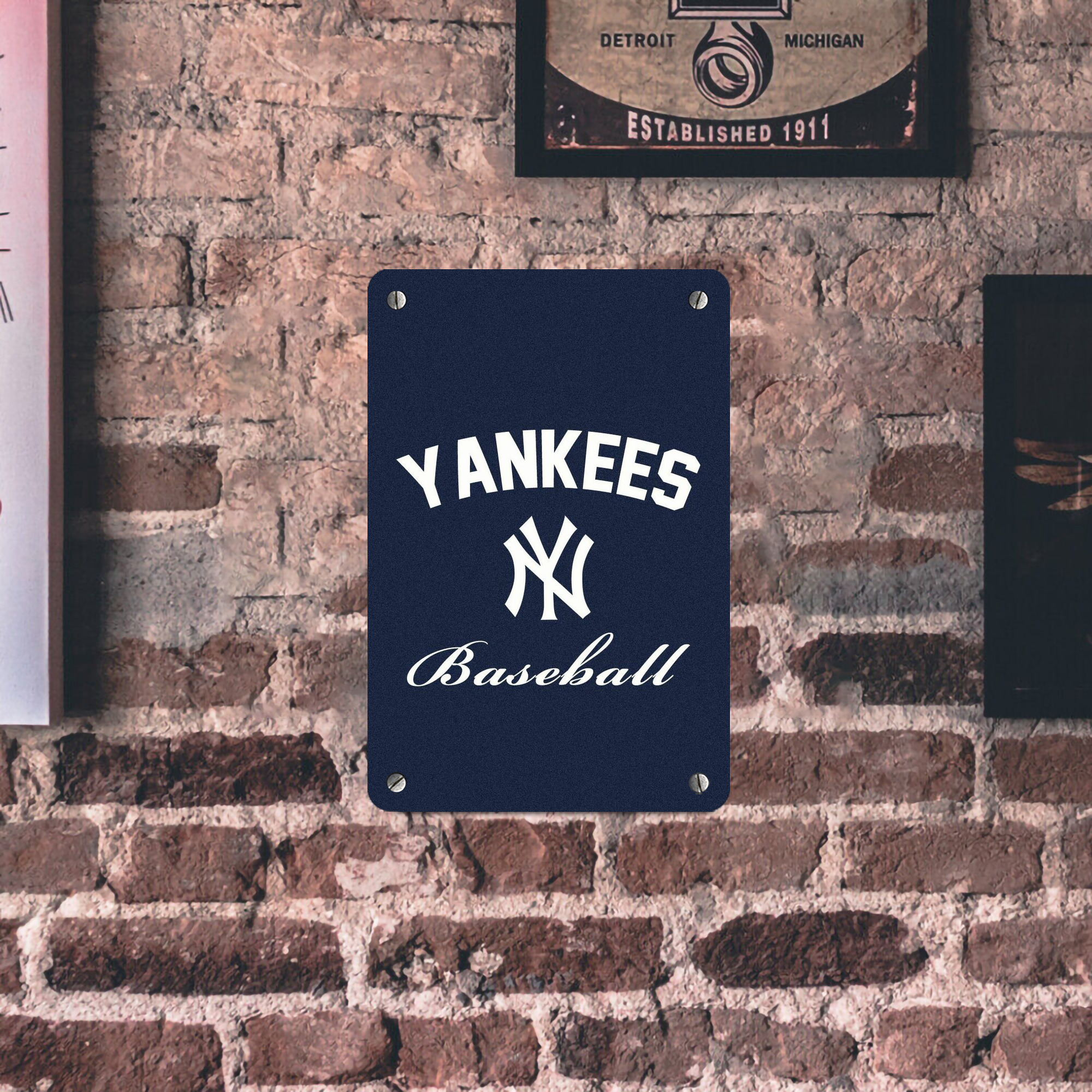 New York Yankees Baseball Metal Tin Sign 8x12inch - High-Quality Full-Print Decorative Wall Art, Durable Rust-Resistant Metal Plaque For Living Room, Bedroom, Kitchen, Office, Bar Décor