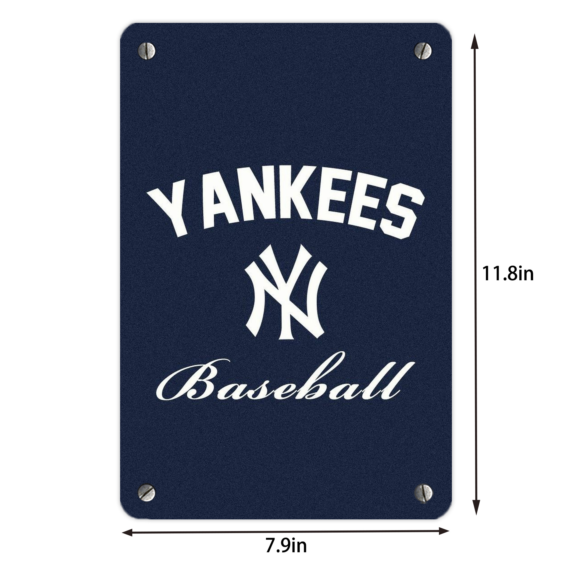 New York Yankees Baseball Metal Tin Sign 8x12inch - High-Quality Full-Print Decorative Wall Art, Durable Rust-Resistant Metal Plaque For Living Room, Bedroom, Kitchen, Office, Bar Décor