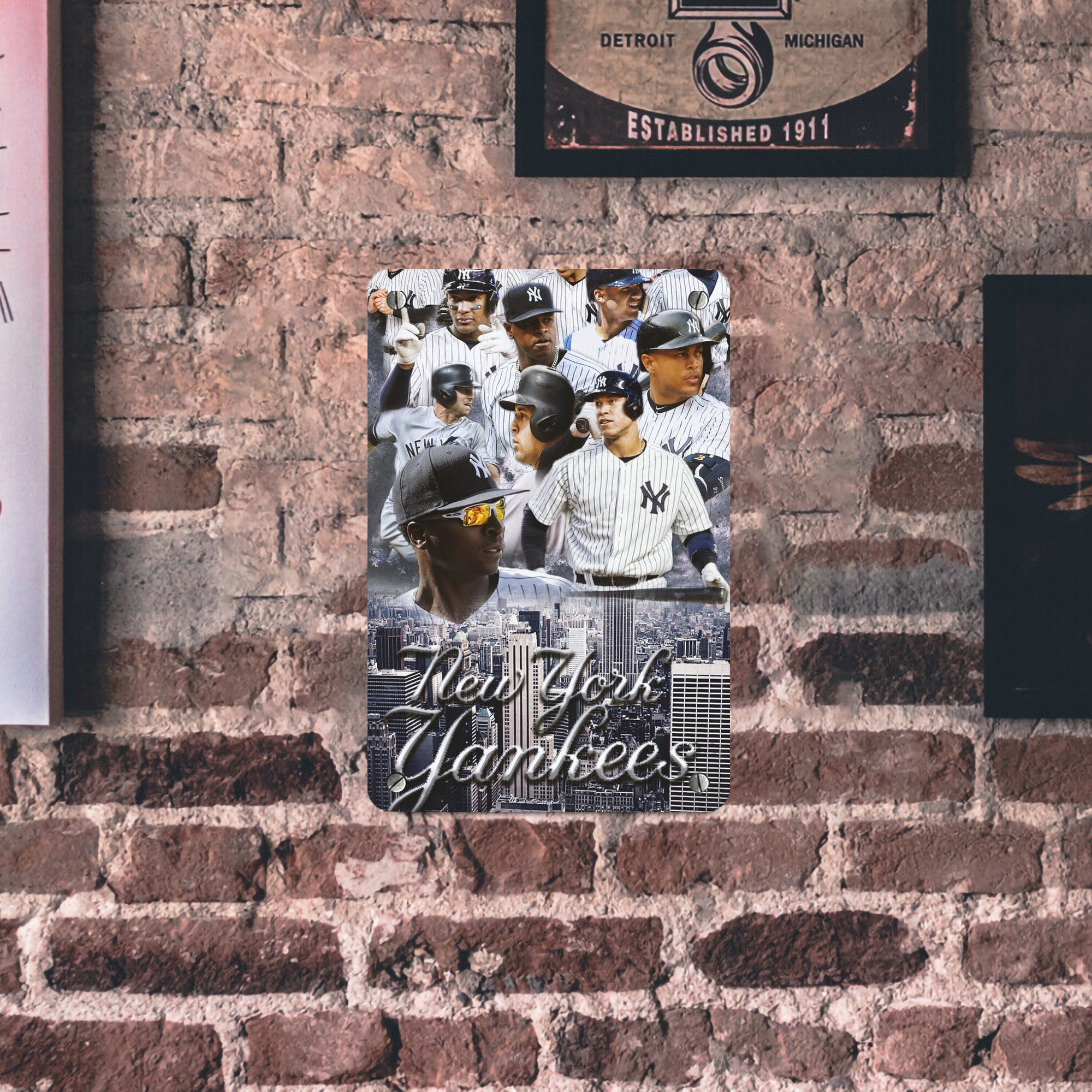 New York Yankees 101 Metal Tin Sign 8x12inch - High-Quality Full-Print Decorative Wall Art, Durable Rust-Resistant Metal Plaque For Living Room, Bedroom, Kitchen, Office, Bar Décor