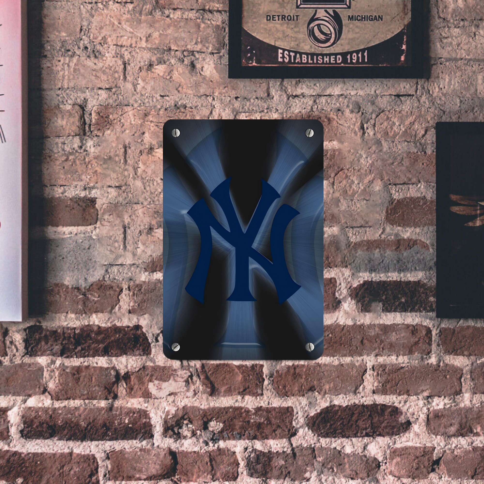 New York Yankees 110 Metal Tin Sign 8x12inch - High-Quality Full-Print Decorative Wall Art, Durable Rust-Resistant Metal Plaque For Living Room, Bedroom, Kitchen, Office, Bar Décor