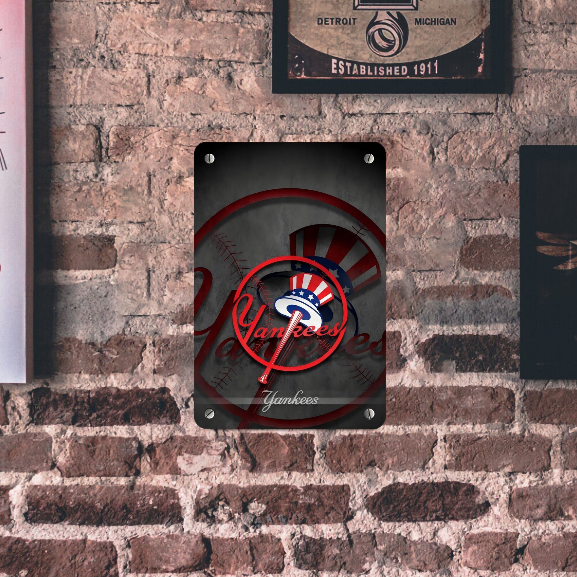 New York Yankees 97 Metal Tin Sign 8x12inch - High-Quality Full-Print Decorative Wall Art, Durable Rust-Resistant Metal Plaque For Living Room, Bedroom, Kitchen, Office, Bar Décor