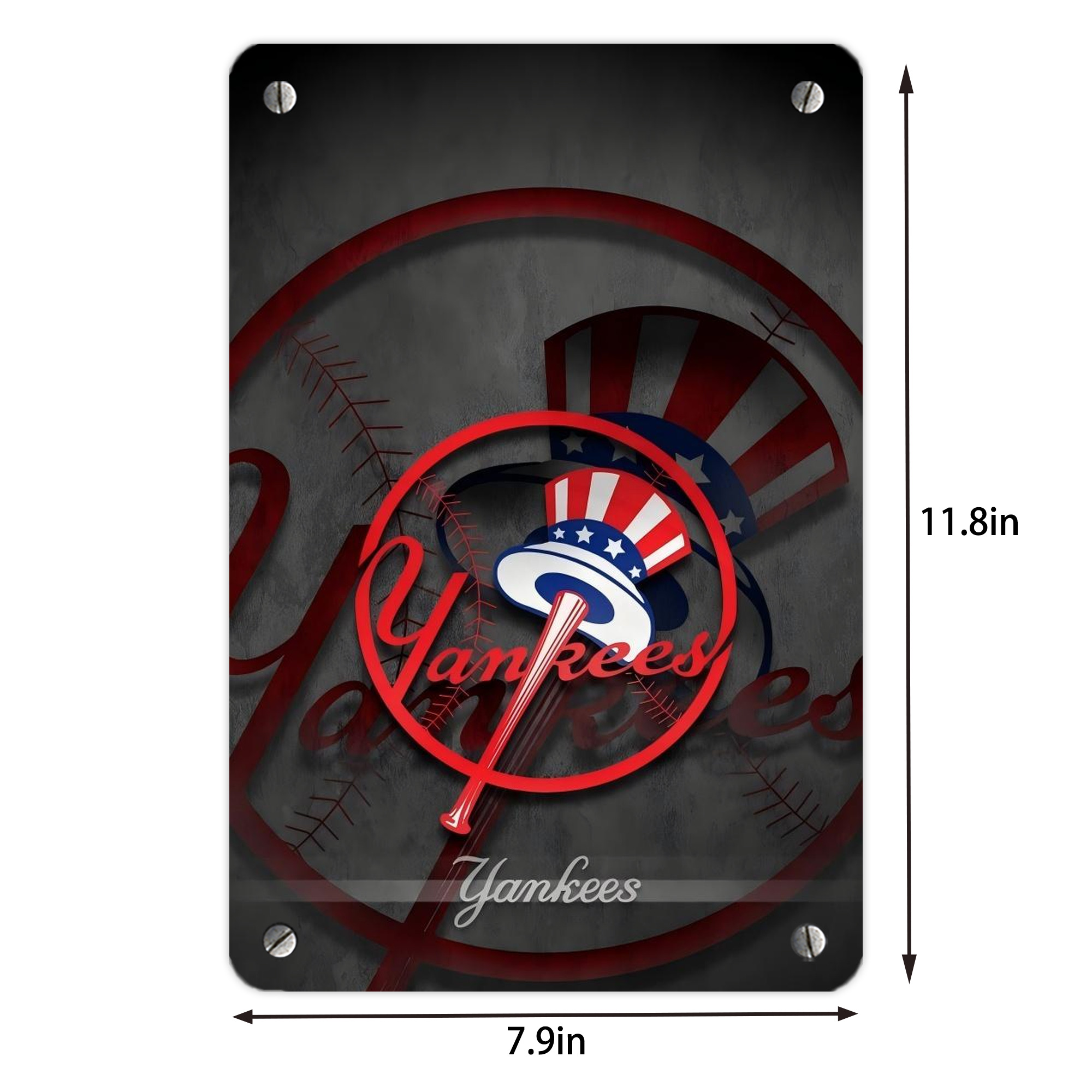 New York Yankees 97 Metal Tin Sign 8x12inch - High-Quality Full-Print Decorative Wall Art, Durable Rust-Resistant Metal Plaque For Living Room, Bedroom, Kitchen, Office, Bar Décor