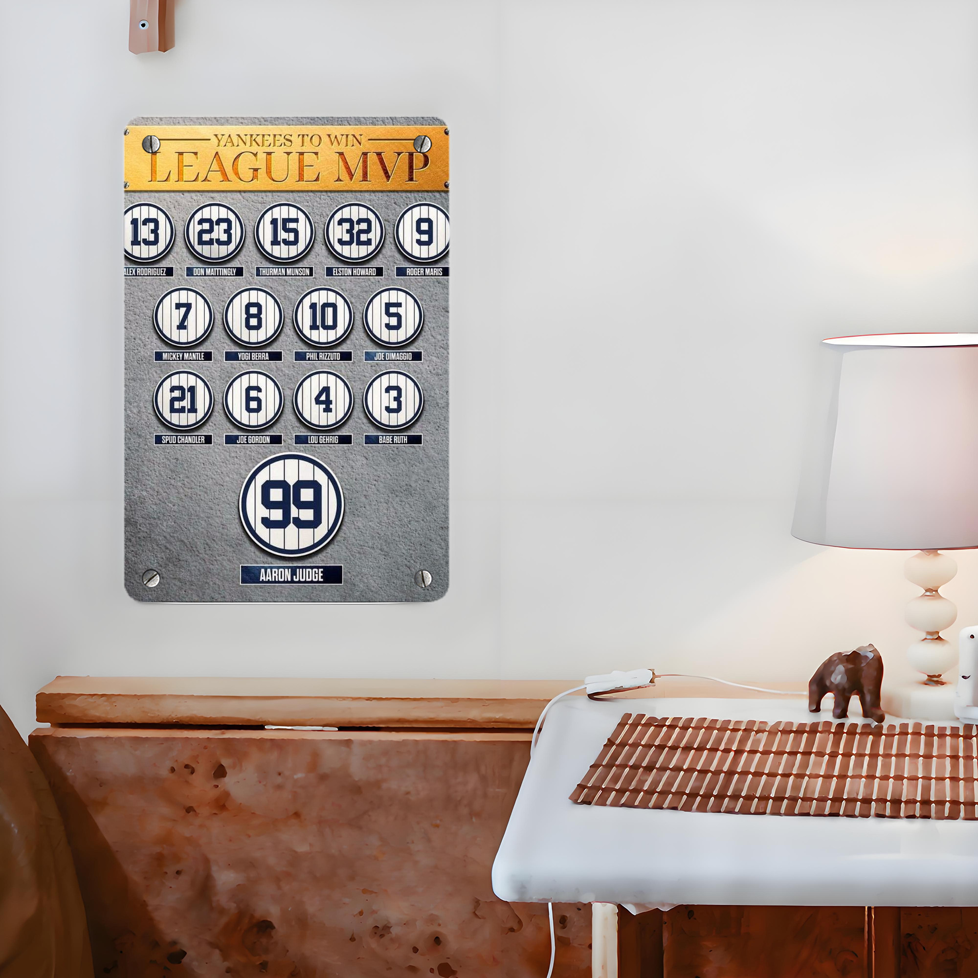 New York Yankees 107 Metal Tin Sign 8x12inch - High-Quality Full-Print Decorative Wall Art, Durable Rust-Resistant Metal Plaque For Living Room, Bedroom, Kitchen, Office, Bar Décor