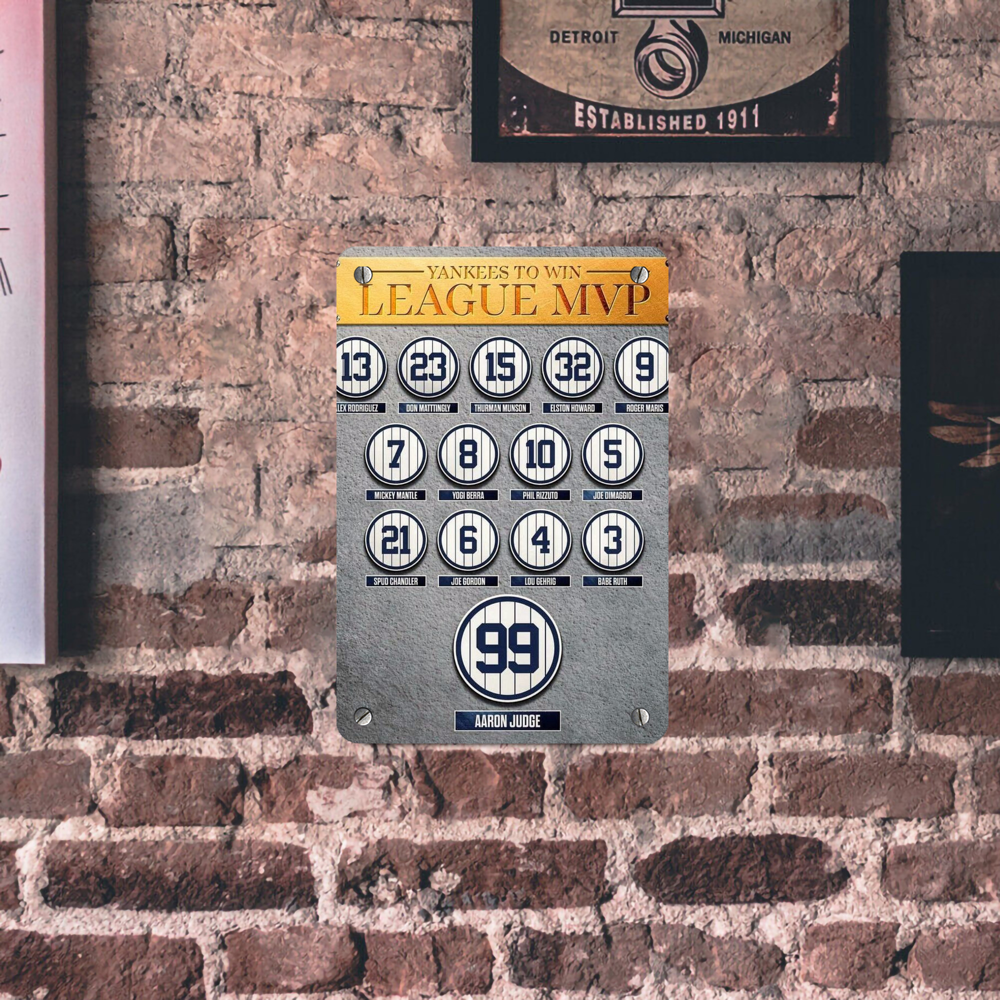 New York Yankees 107 Metal Tin Sign 8x12inch - High-Quality Full-Print Decorative Wall Art, Durable Rust-Resistant Metal Plaque For Living Room, Bedroom, Kitchen, Office, Bar Décor