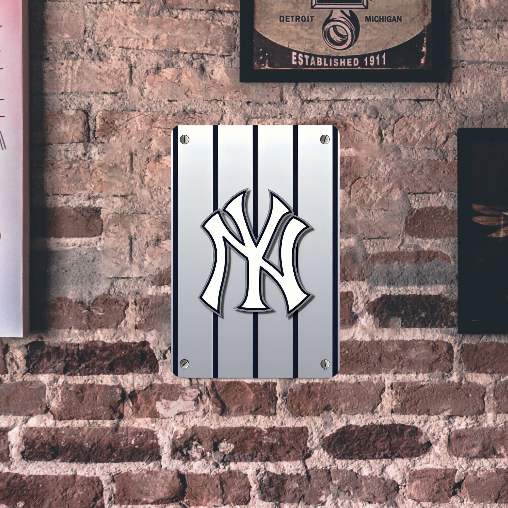 New York Yankees 118 Metal Tin Sign 8x12inch - High-Quality Full-Print Decorative Wall Art, Durable Rust-Resistant Metal Plaque For Living Room, Bedroom, Kitchen, Office, Bar Décor