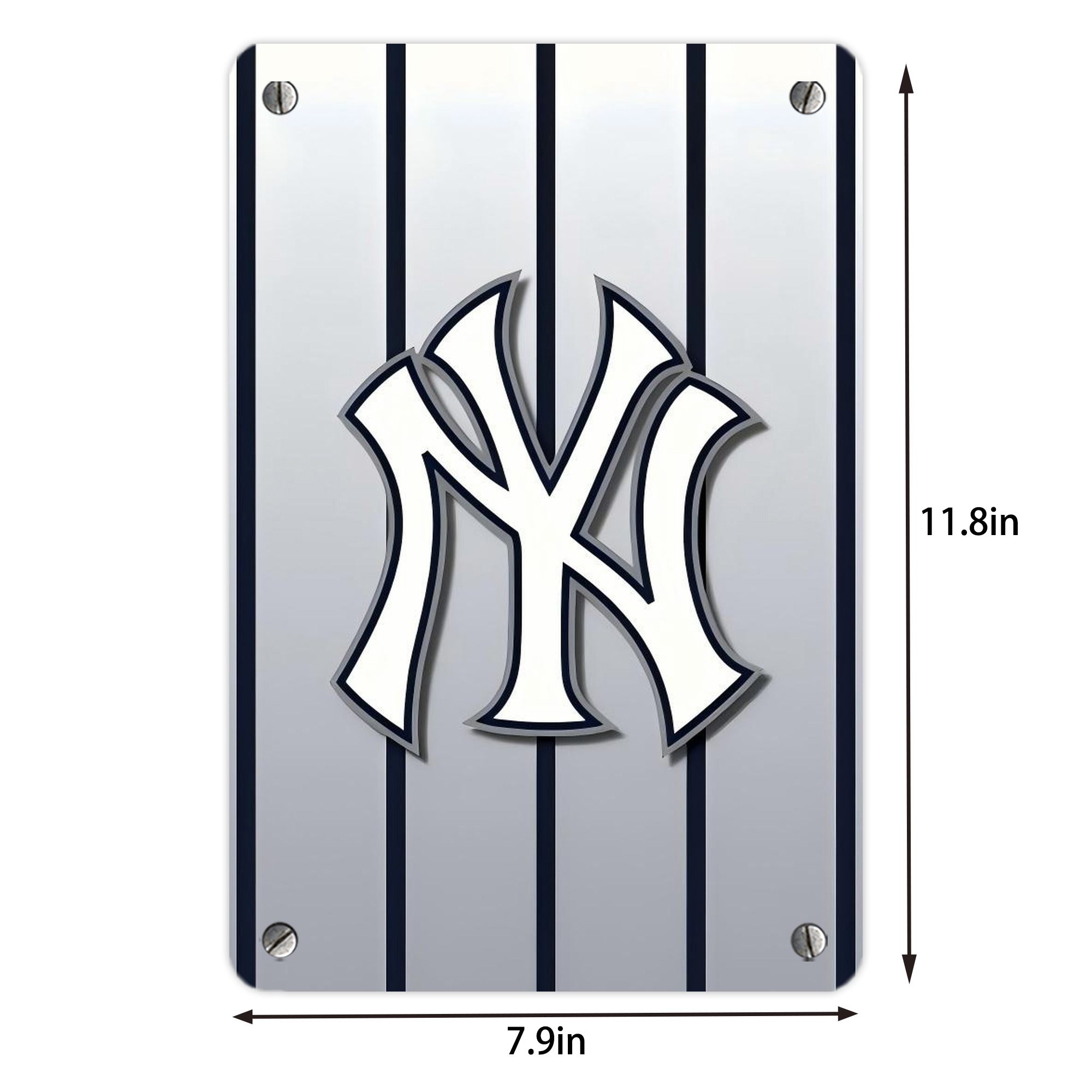 New York Yankees 118 Metal Tin Sign 8x12inch - High-Quality Full-Print Decorative Wall Art, Durable Rust-Resistant Metal Plaque For Living Room, Bedroom, Kitchen, Office, Bar Décor