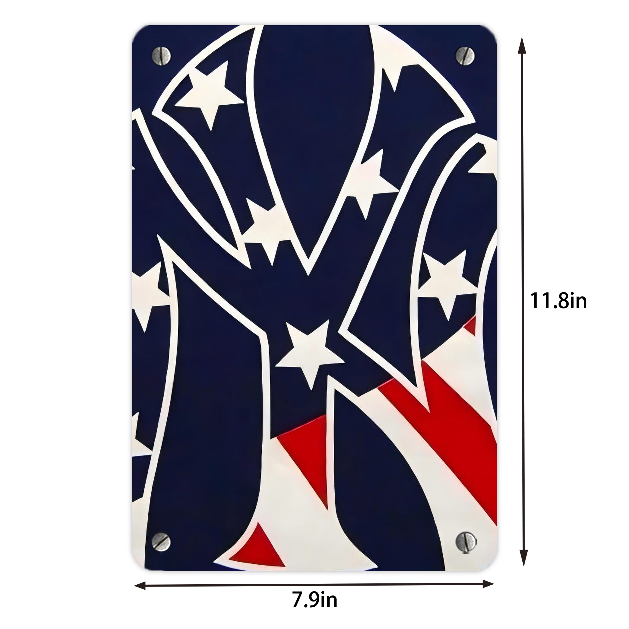 New York Yankees Logo USA Metal Tin Sign 8x12inch - High-Quality Full-Print Decorative Wall Art, Durable Rust-Resistant Metal Plaque For Living Room, Bedroom, Kitchen, Office, Bar Décor