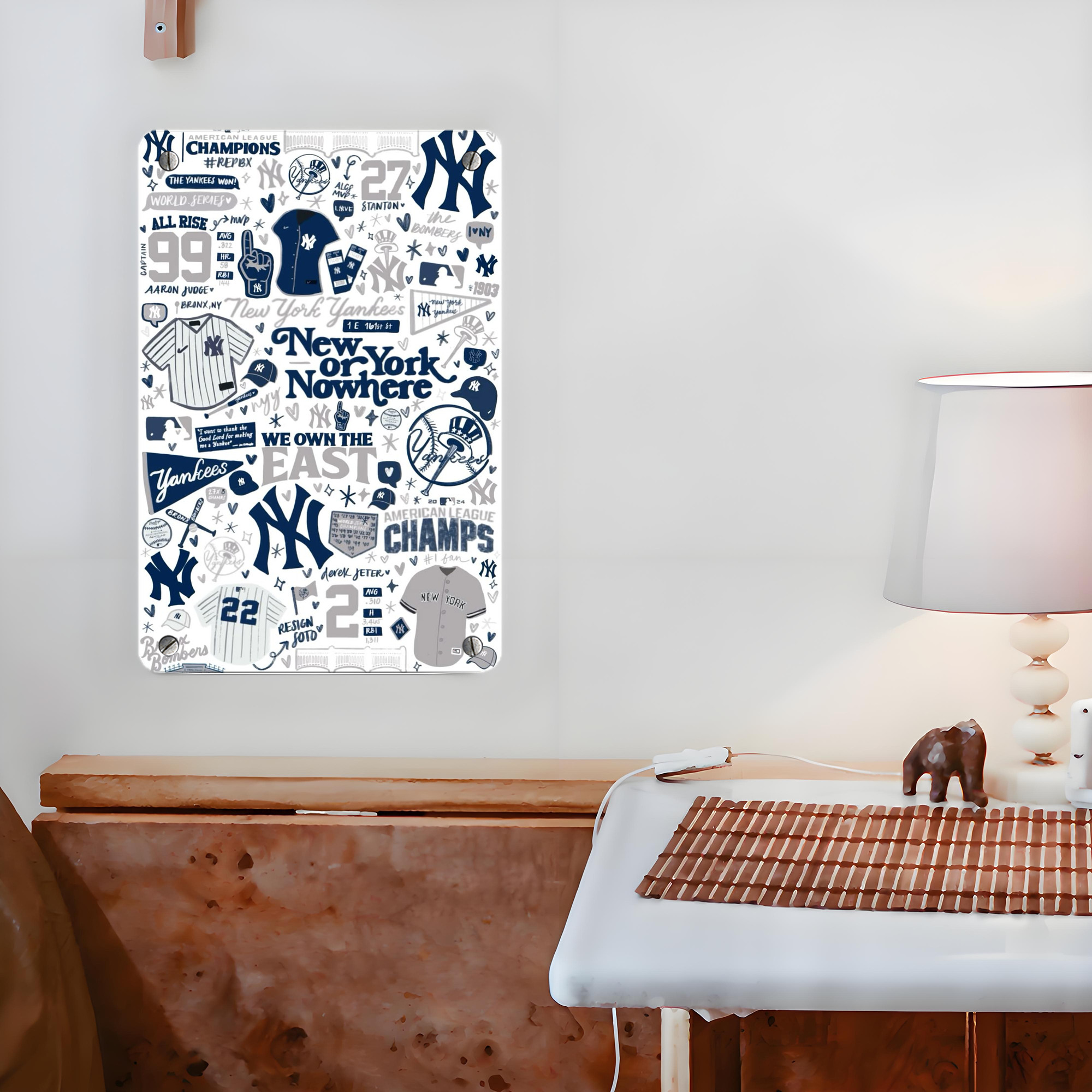 New York Yankees 113 Metal Tin Sign 8x12inch - High-Quality Full-Print Decorative Wall Art, Durable Rust-Resistant Metal Plaque For Living Room, Bedroom, Kitchen, Office, Bar Décor