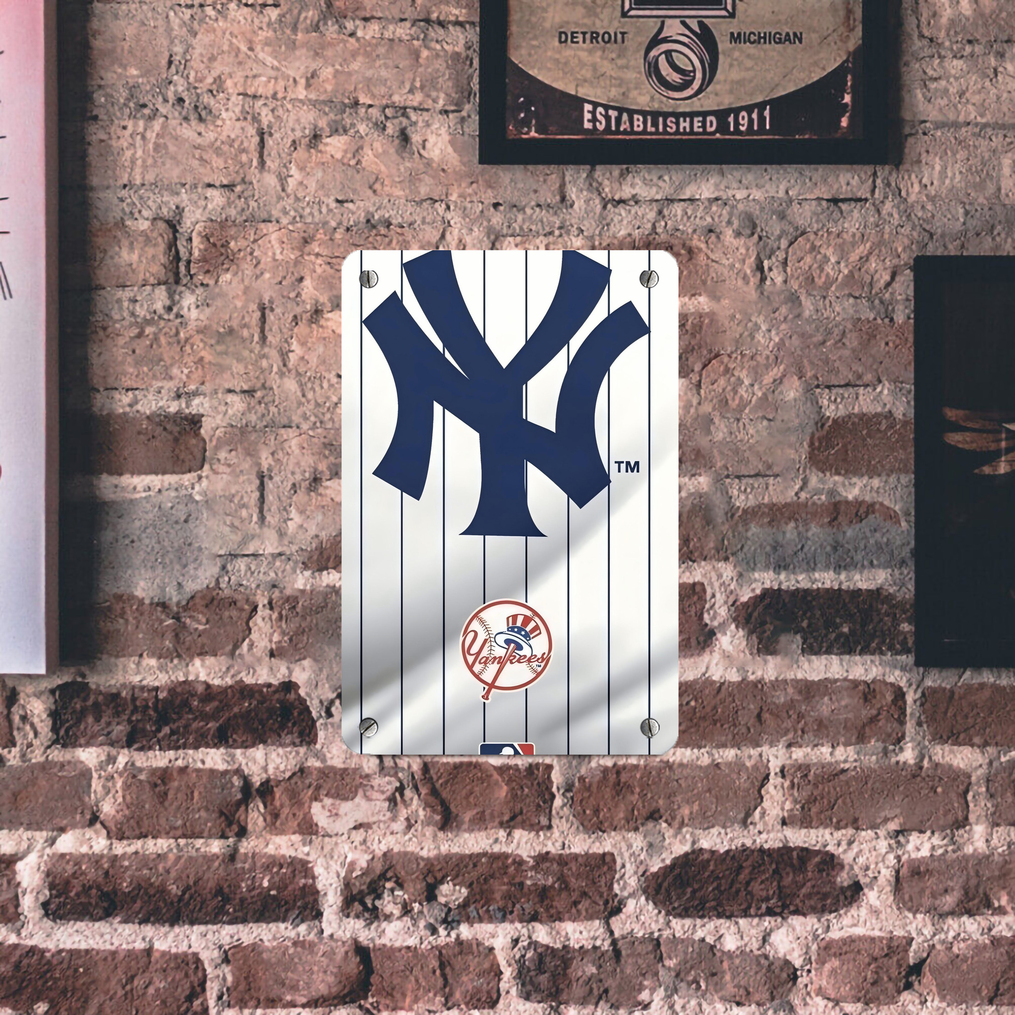 New York Yankees 126 Metal Tin Sign 8x12inch - High-Quality Full-Print Decorative Wall Art, Durable Rust-Resistant Metal Plaque For Living Room, Bedroom, Kitchen, Office, Bar Décor