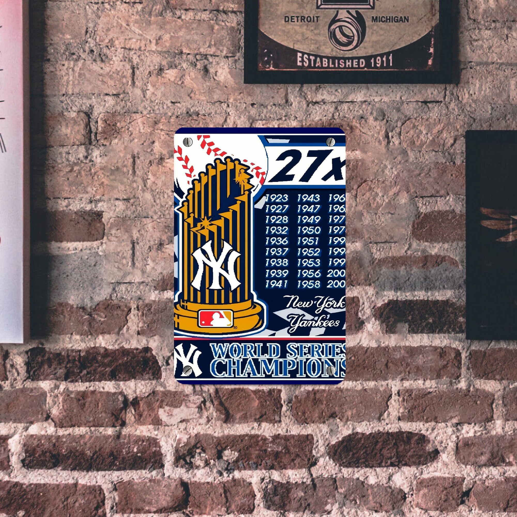 New York Yankees 108 Metal Tin Sign 8x12inch - High-Quality Full-Print Decorative Wall Art, Durable Rust-Resistant Metal Plaque For Living Room, Bedroom, Kitchen, Office, Bar Décor