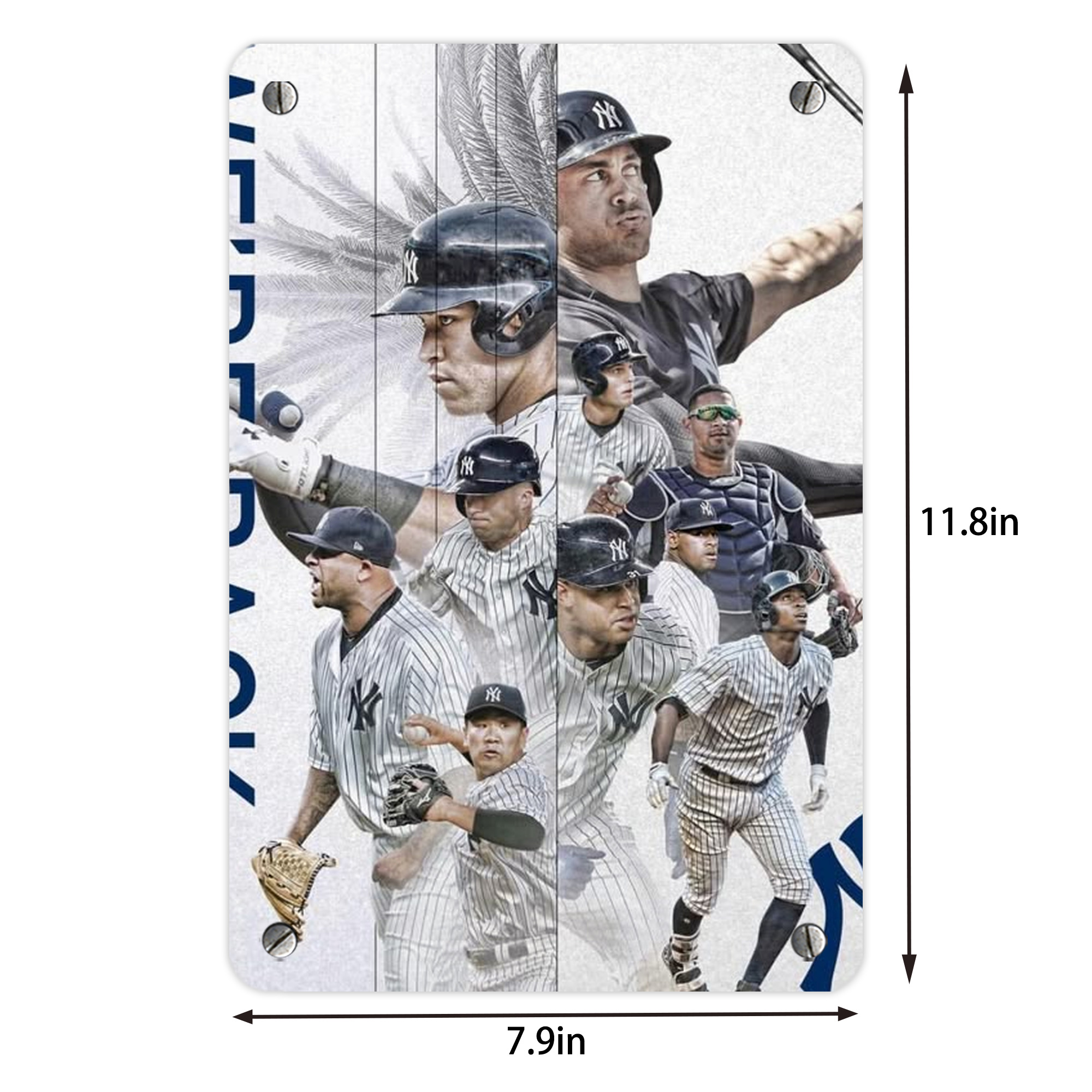 New York Yankees 109 Metal Tin Sign 8x12inch - High-Quality Full-Print Decorative Wall Art, Durable Rust-Resistant Metal Plaque For Living Room, Bedroom, Kitchen, Office, Bar Décor