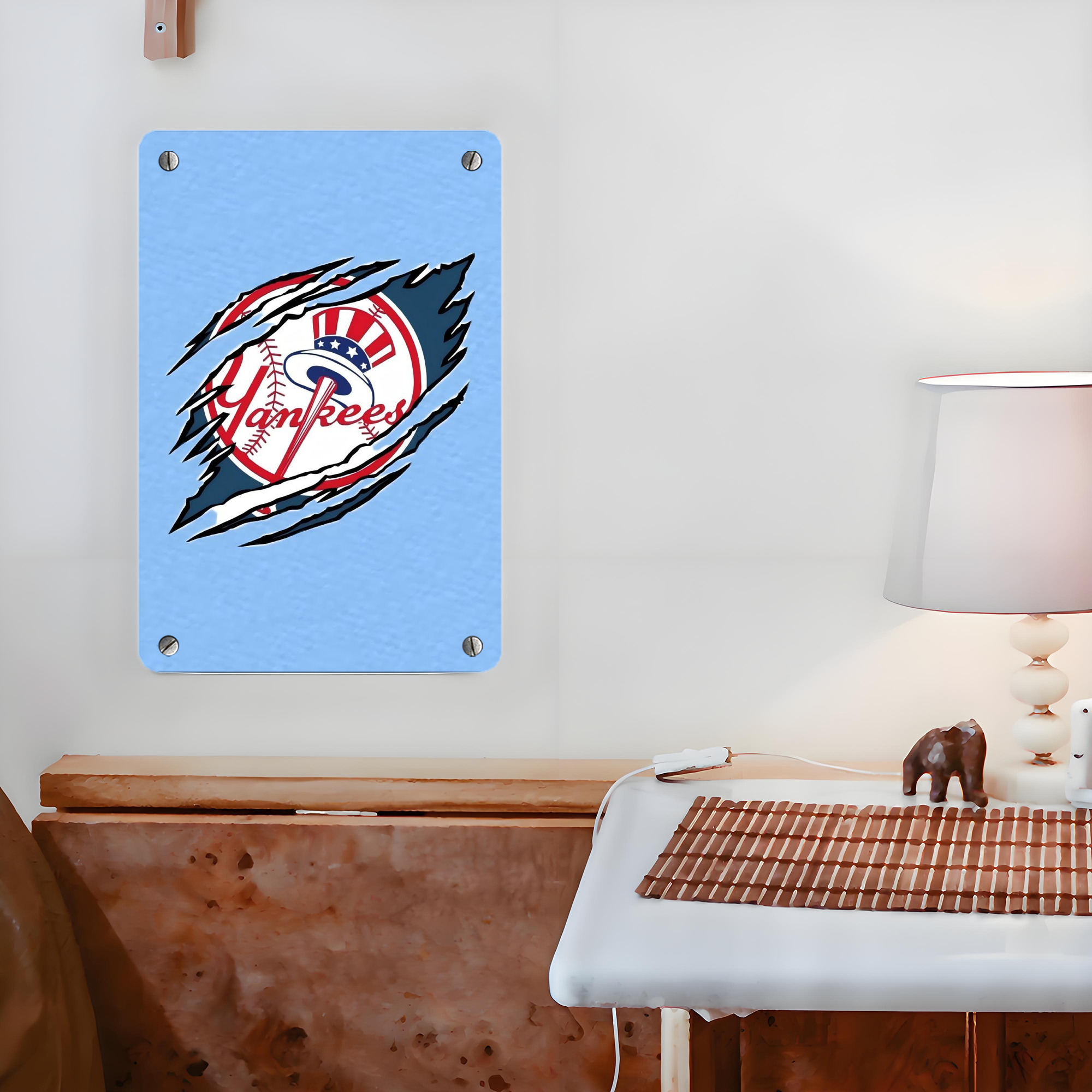 New York Yankees 128 Metal Tin Sign 8x12inch - High-Quality Full-Print Decorative Wall Art, Durable Rust-Resistant Metal Plaque For Living Room, Bedroom, Kitchen, Office, Bar Décor