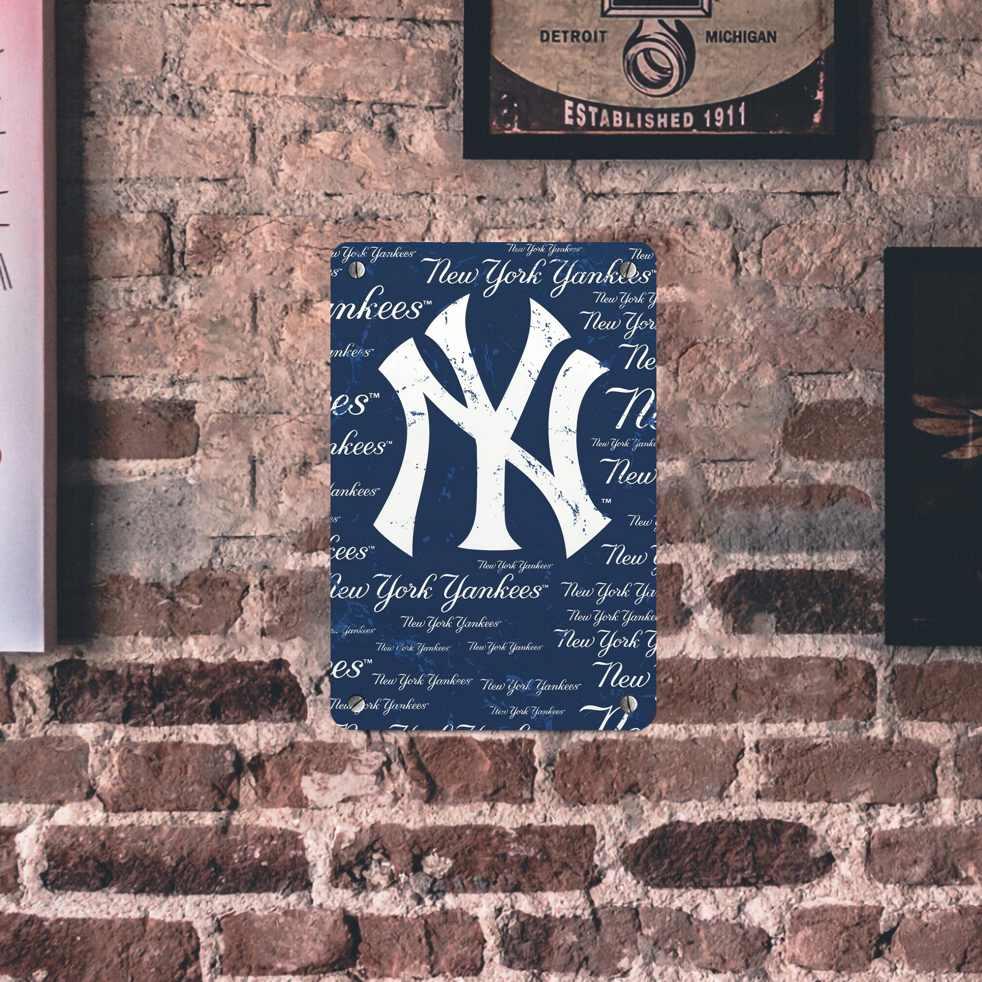 New York Yankees 117 Metal Tin Sign 8x12inch - High-Quality Full-Print Decorative Wall Art, Durable Rust-Resistant Metal Plaque For Living Room, Bedroom, Kitchen, Office, Bar Décor