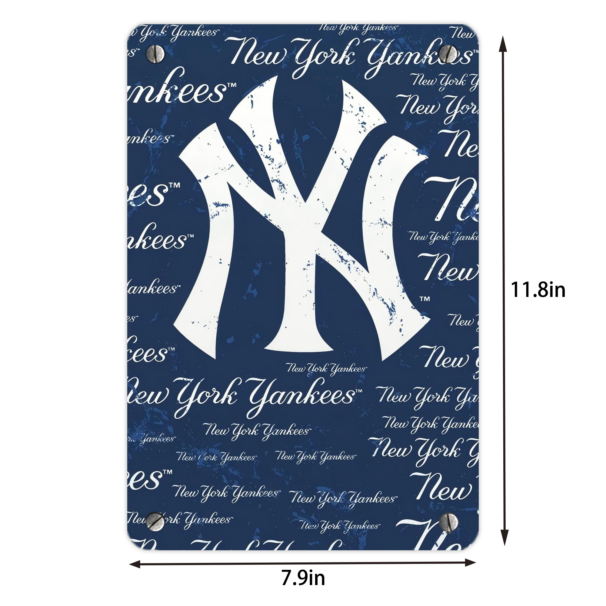 New York Yankees 117 Metal Tin Sign 8x12inch - High-Quality Full-Print Decorative Wall Art, Durable Rust-Resistant Metal Plaque For Living Room, Bedroom, Kitchen, Office, Bar Décor
