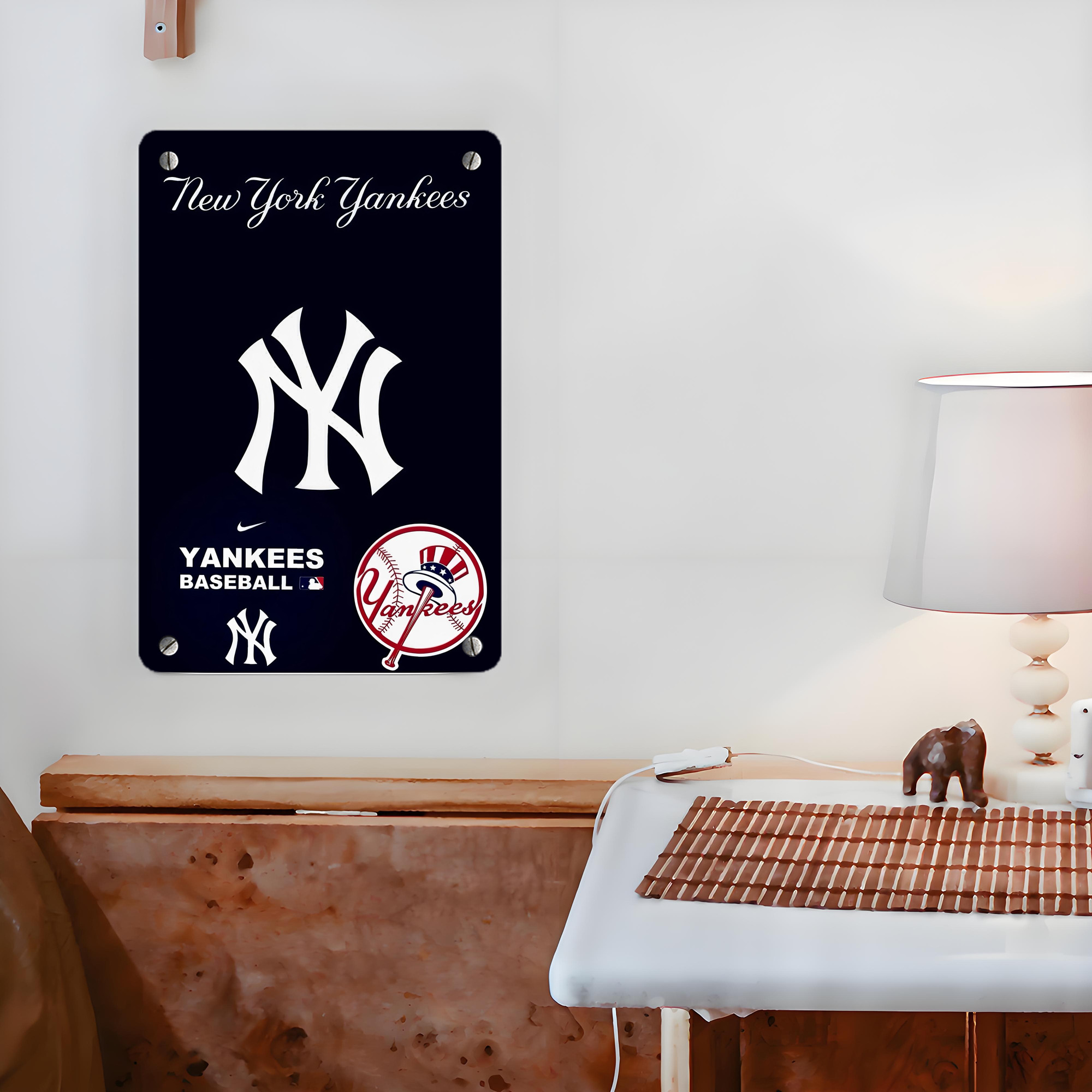 New York Yankees 122 Metal Tin Sign 8x12inch - High-Quality Full-Print Decorative Wall Art, Durable Rust-Resistant Metal Plaque For Living Room, Bedroom, Kitchen, Office, Bar Décor