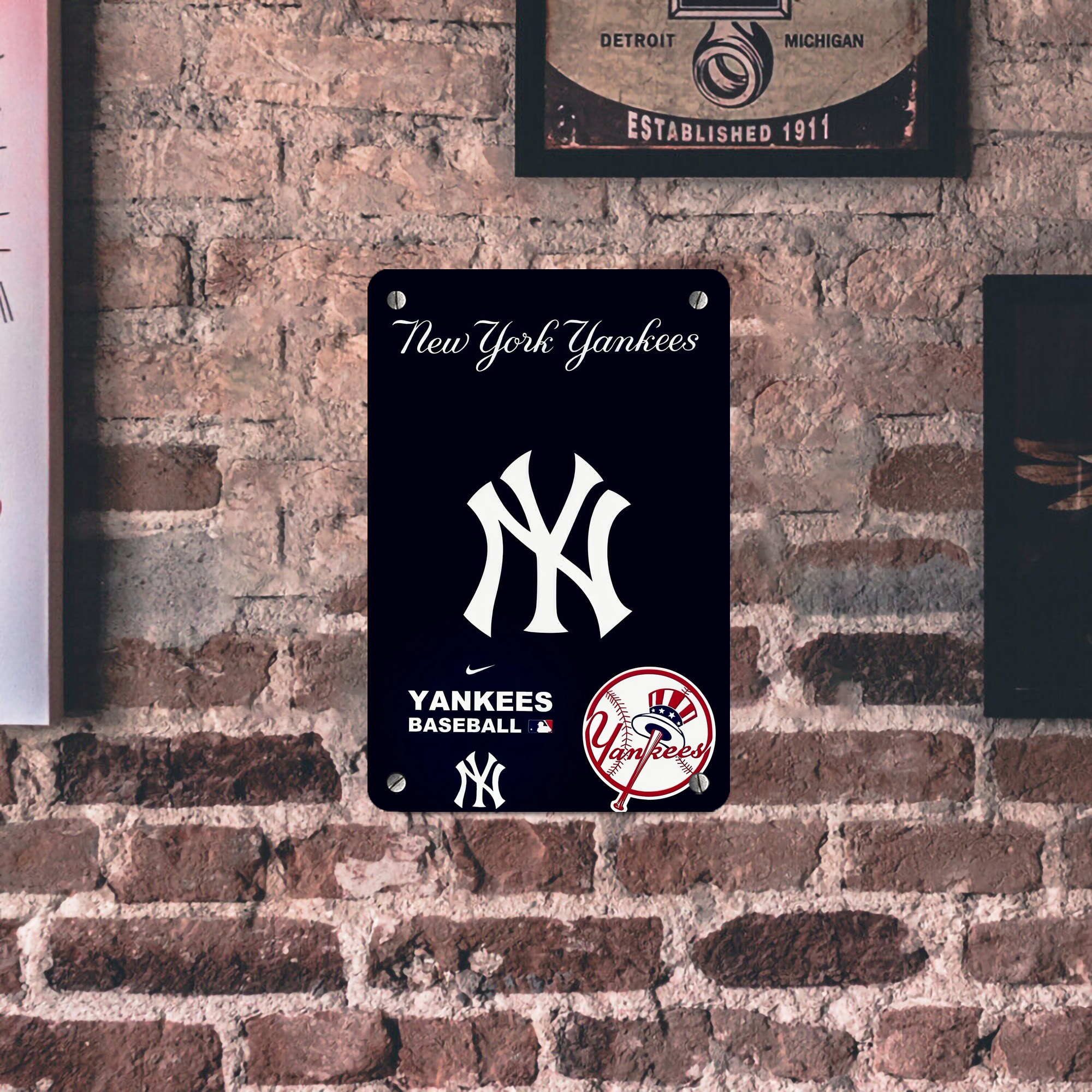 New York Yankees 122 Metal Tin Sign 8x12inch - High-Quality Full-Print Decorative Wall Art, Durable Rust-Resistant Metal Plaque For Living Room, Bedroom, Kitchen, Office, Bar Décor