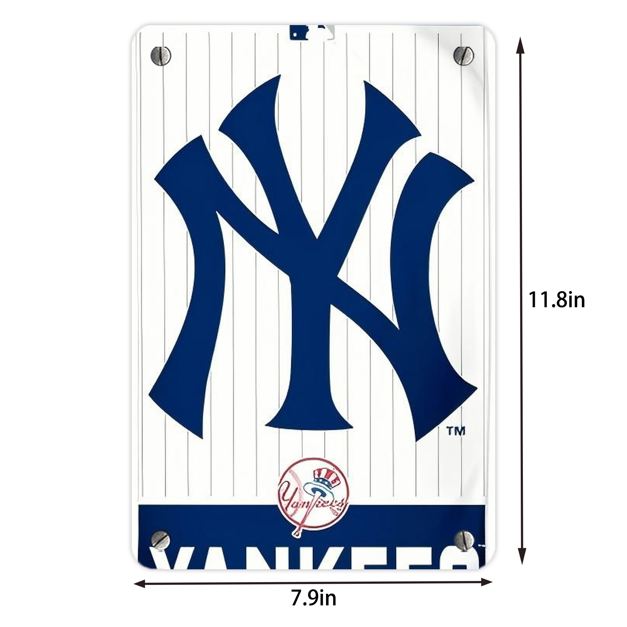New York Yankees 134 Metal Tin Sign 8x12inch - High-Quality Full-Print Decorative Wall Art, Durable Rust-Resistant Metal Plaque For Living Room, Bedroom, Kitchen, Office, Bar Décor