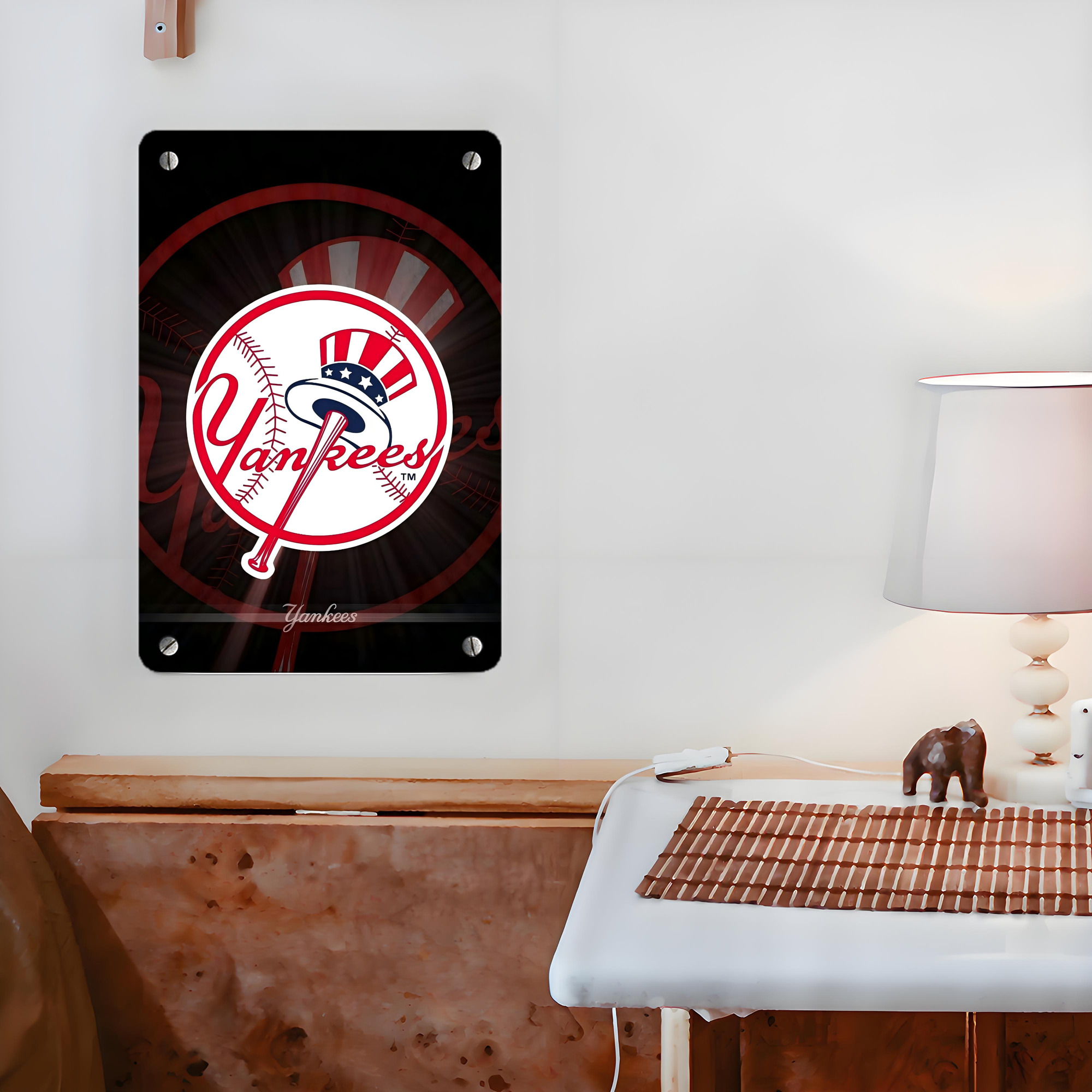 New York Yankees 124 Metal Tin Sign 8x12inch - High-Quality Full-Print Decorative Wall Art, Durable Rust-Resistant Metal Plaque For Living Room, Bedroom, Kitchen, Office, Bar Décor