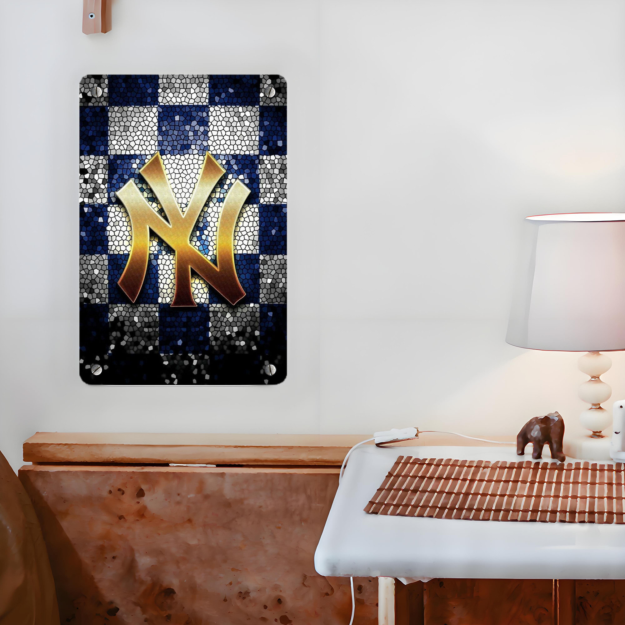 New York Yankees 129 Metal Tin Sign 8x12inch - High-Quality Full-Print Decorative Wall Art, Durable Rust-Resistant Metal Plaque For Living Room, Bedroom, Kitchen, Office, Bar Décor