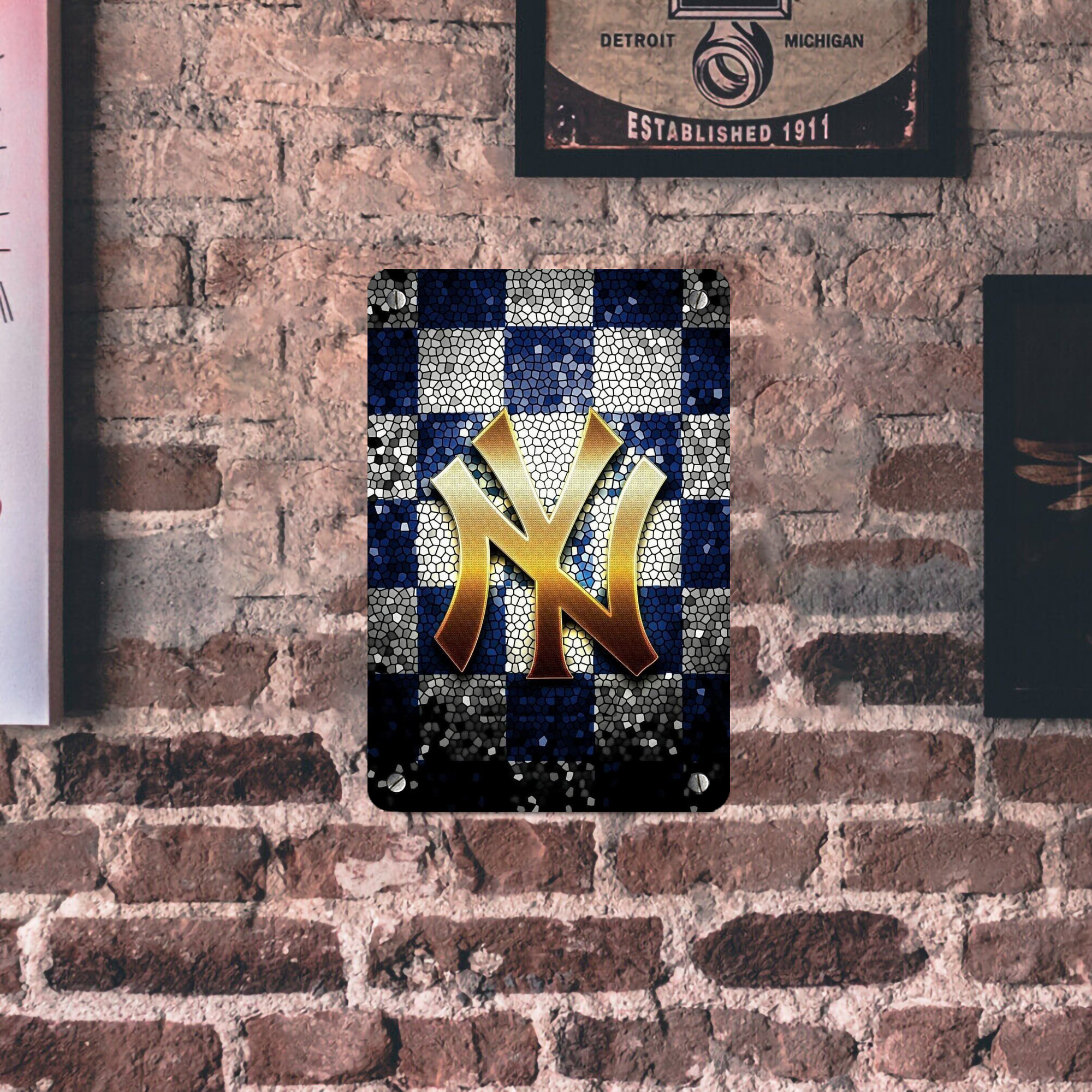 New York Yankees 129 Metal Tin Sign 8x12inch - High-Quality Full-Print Decorative Wall Art, Durable Rust-Resistant Metal Plaque For Living Room, Bedroom, Kitchen, Office, Bar Décor