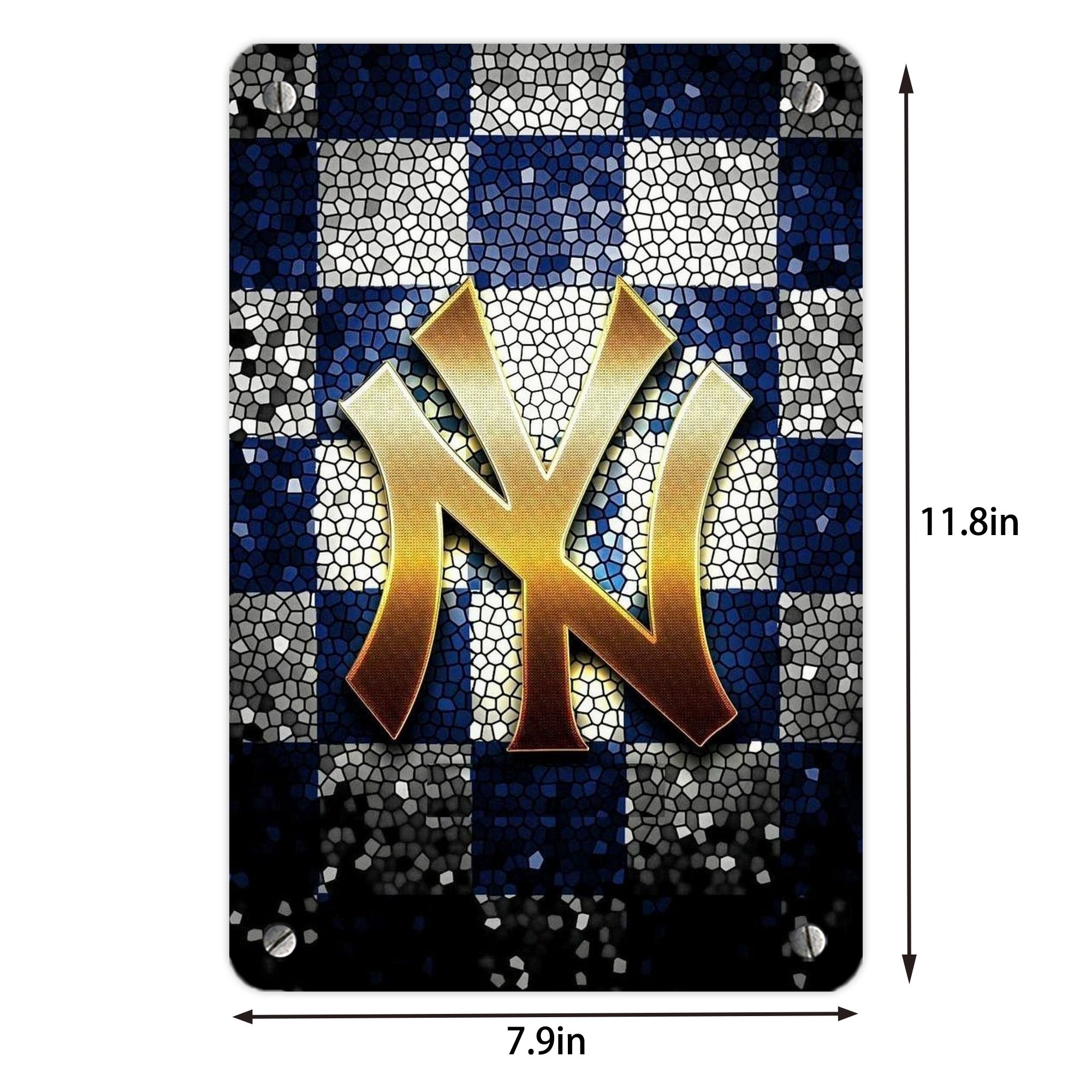 New York Yankees 129 Metal Tin Sign 8x12inch - High-Quality Full-Print Decorative Wall Art, Durable Rust-Resistant Metal Plaque For Living Room, Bedroom, Kitchen, Office, Bar Décor