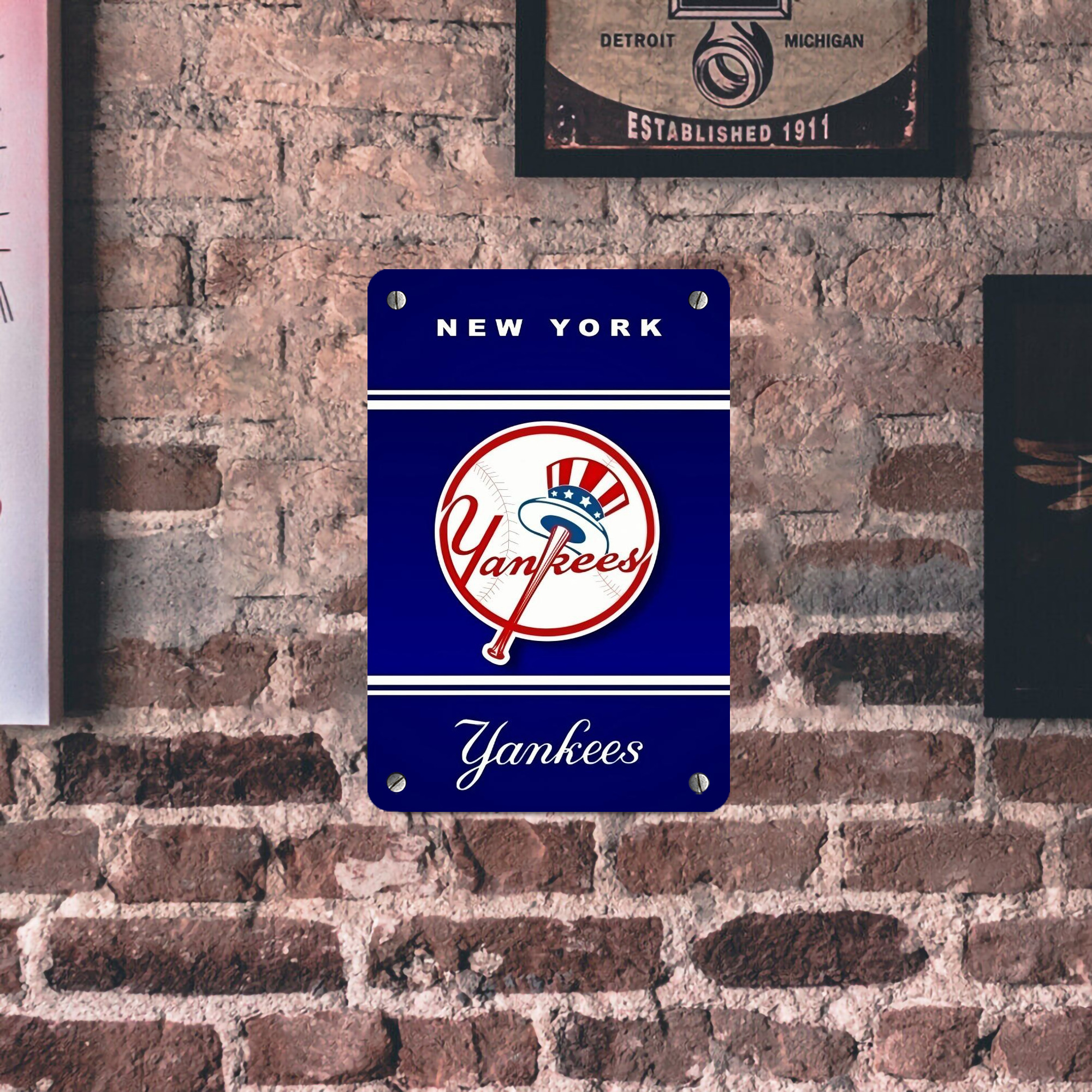 New York Yankees 139 Metal Tin Sign 8x12inch - High-Quality Full-Print Decorative Wall Art, Durable Rust-Resistant Metal Plaque For Living Room, Bedroom, Kitchen, Office, Bar Décor