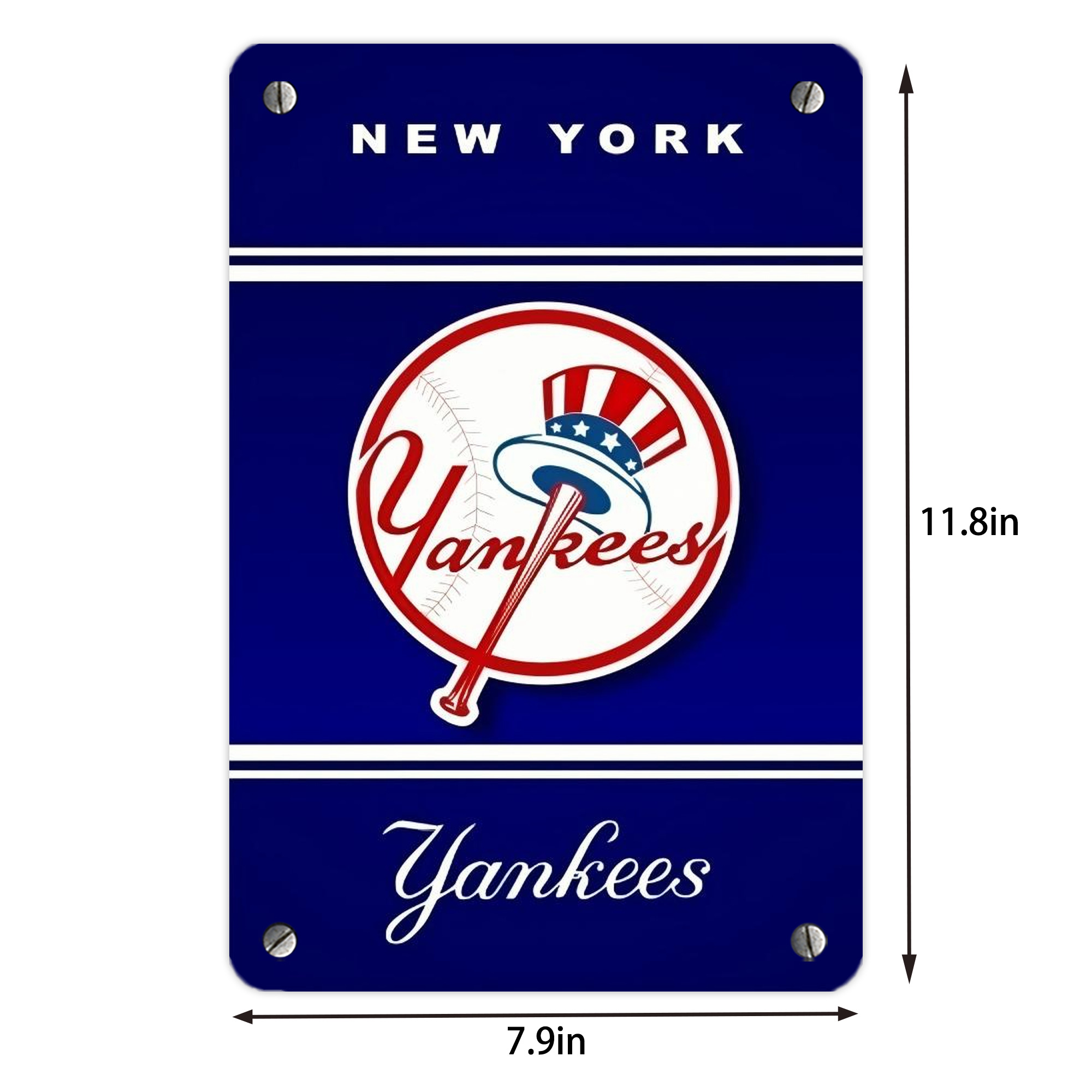 New York Yankees 139 Metal Tin Sign 8x12inch - High-Quality Full-Print Decorative Wall Art, Durable Rust-Resistant Metal Plaque For Living Room, Bedroom, Kitchen, Office, Bar Décor