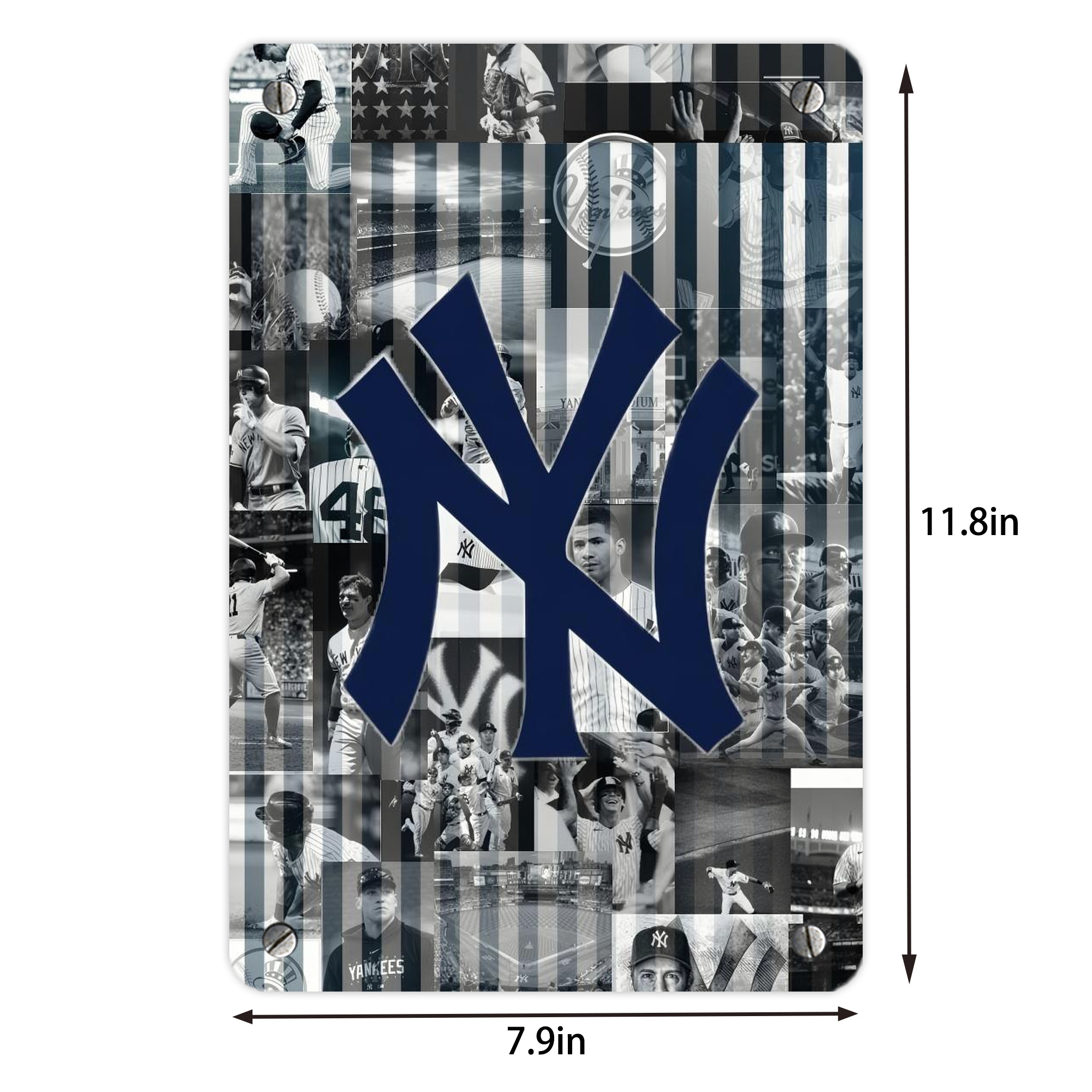 New York Yankees 135 Metal Tin Sign 8x12inch - High-Quality Full-Print Decorative Wall Art, Durable Rust-Resistant Metal Plaque For Living Room, Bedroom, Kitchen, Office, Bar Décor