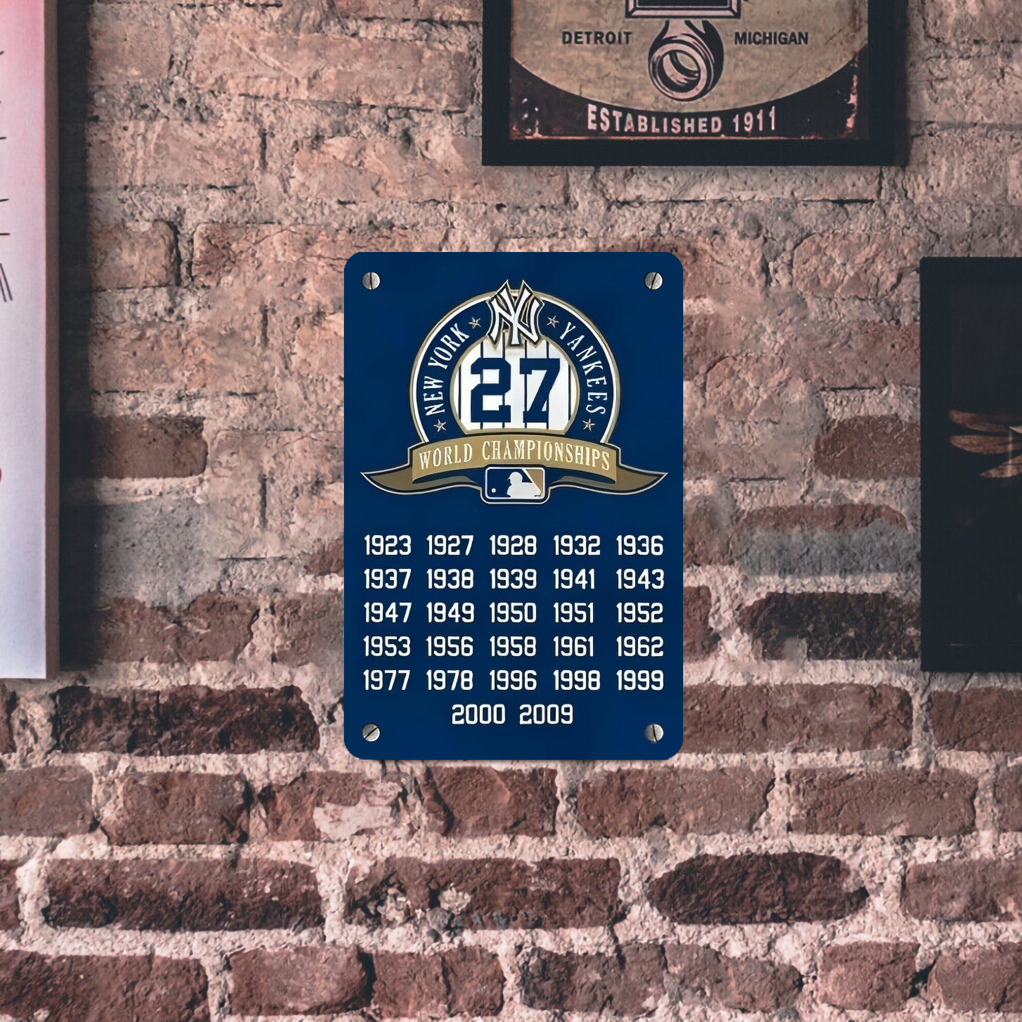 New York Yankees 144 Metal Tin Sign 8x12inch - High-Quality Full-Print Decorative Wall Art, Durable Rust-Resistant Metal Plaque For Living Room, Bedroom, Kitchen, Office, Bar Décor