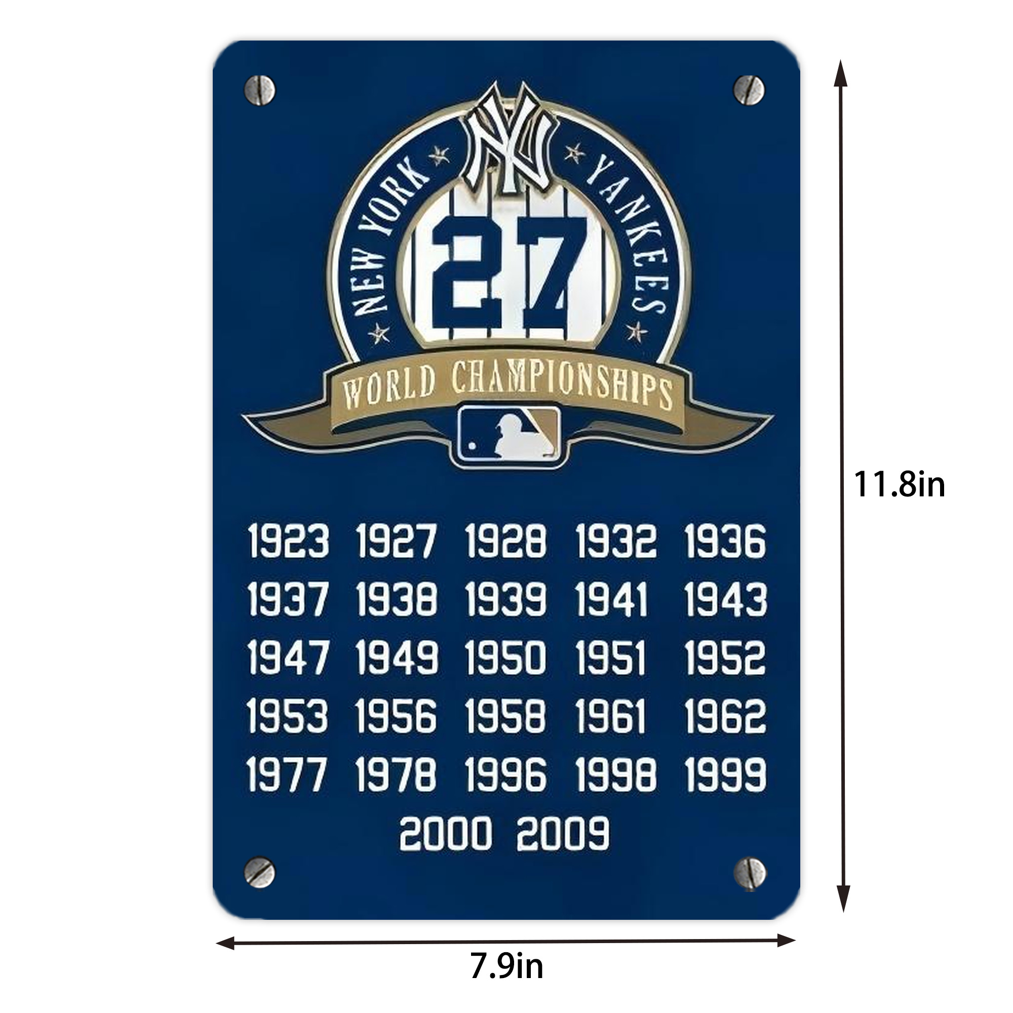 New York Yankees 144 Metal Tin Sign 8x12inch - High-Quality Full-Print Decorative Wall Art, Durable Rust-Resistant Metal Plaque For Living Room, Bedroom, Kitchen, Office, Bar Décor