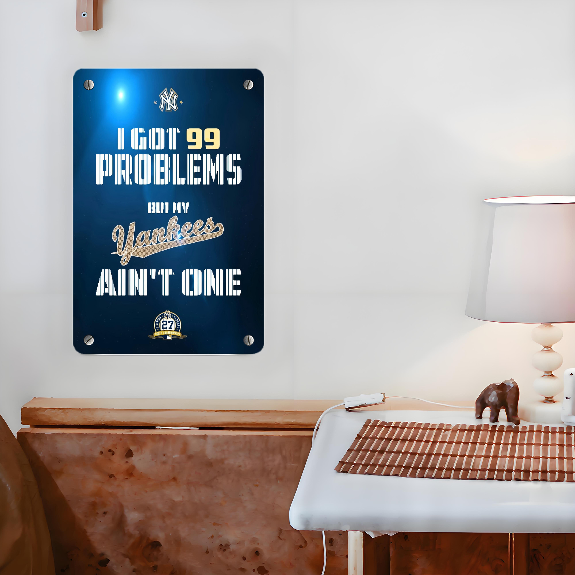 New York Yankees 140 Metal Tin Sign 8x12inch - High-Quality Full-Print Decorative Wall Art, Durable Rust-Resistant Metal Plaque For Living Room, Bedroom, Kitchen, Office, Bar Décor