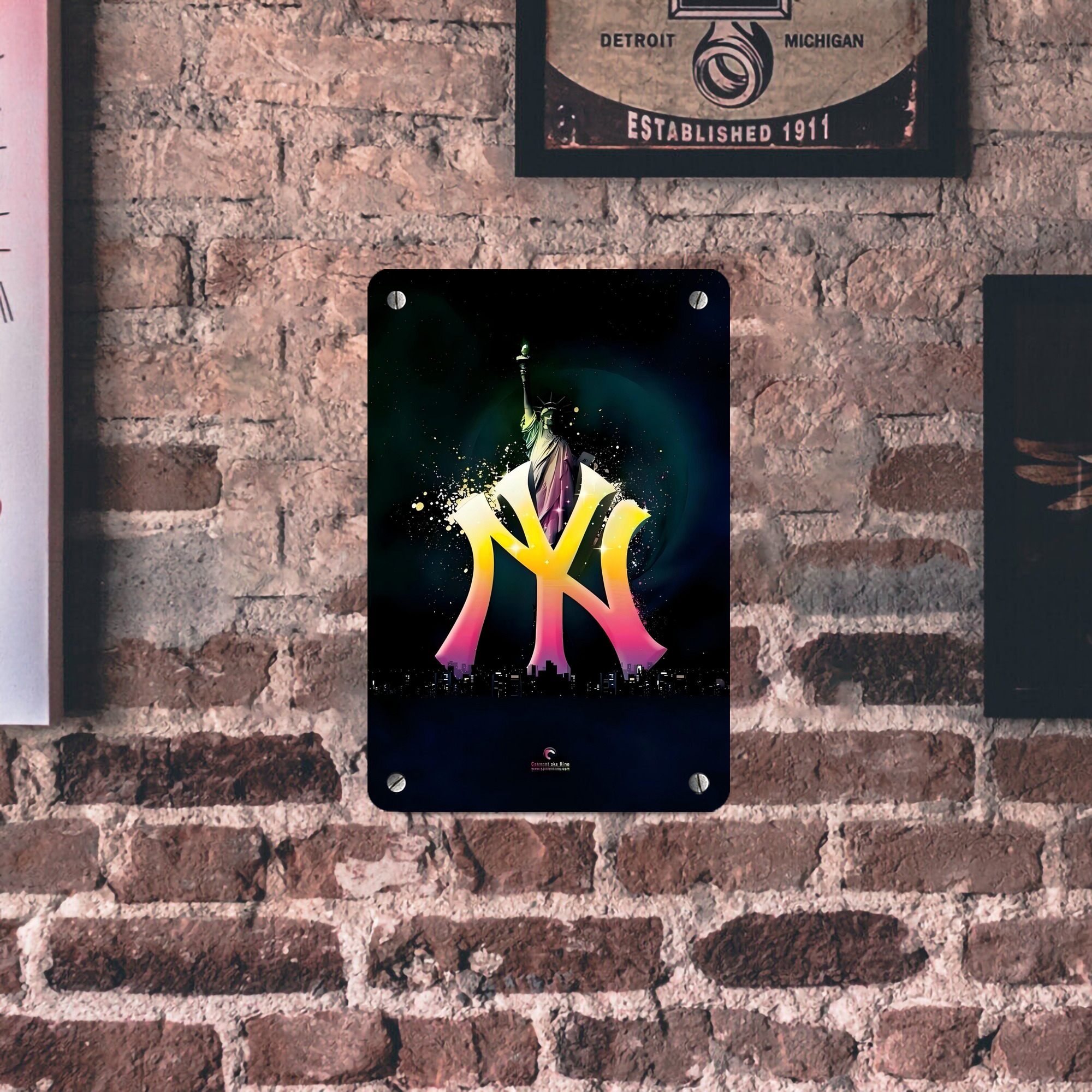 New York Yankees 149 Metal Tin Sign 8x12inch - High-Quality Full-Print Decorative Wall Art, Durable Rust-Resistant Metal Plaque For Living Room, Bedroom, Kitchen, Office, Bar Décor