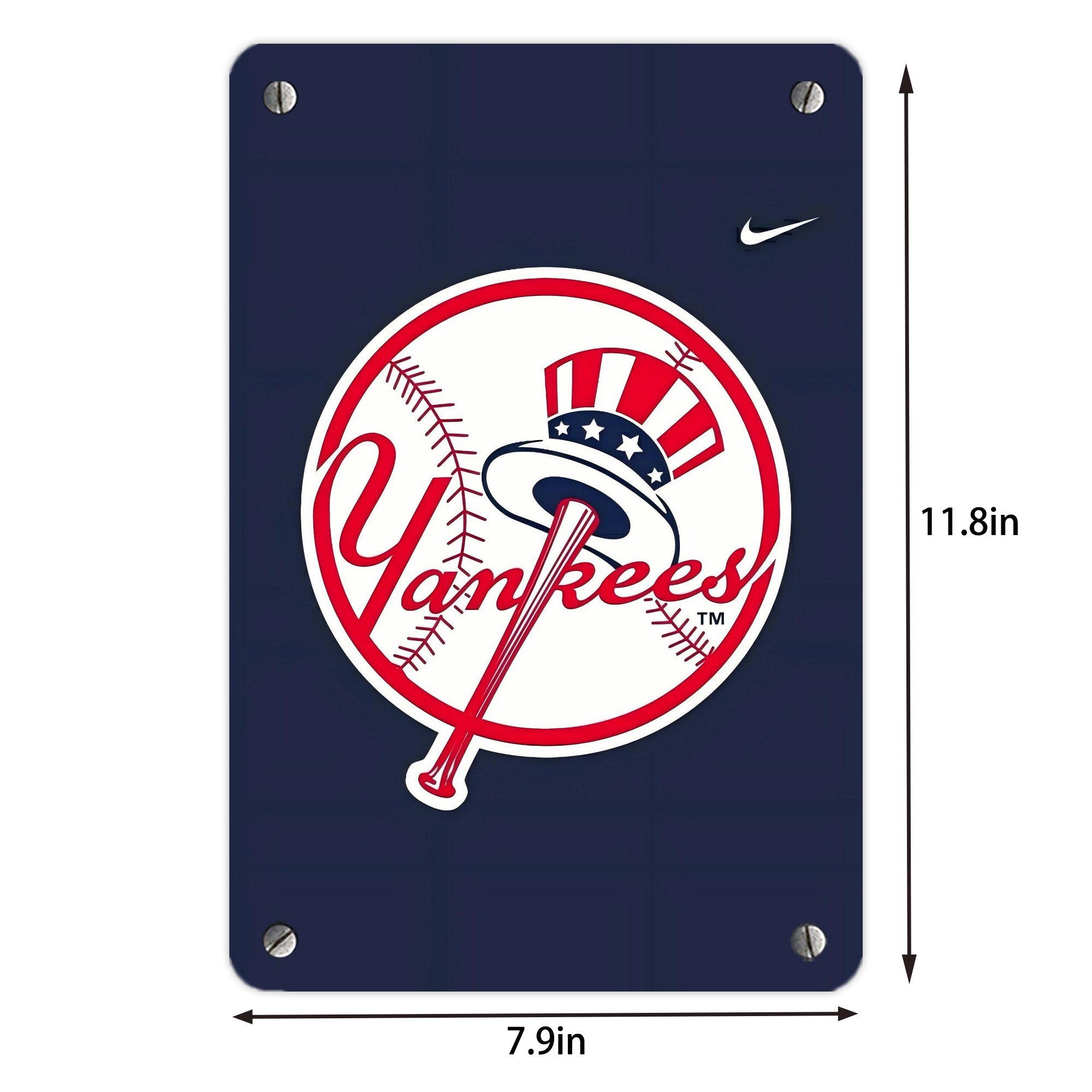 New York Yankees 157 Metal Tin Sign 8x12inch - High-Quality Full-Print Decorative Wall Art, Durable Rust-Resistant Metal Plaque For Living Room, Bedroom, Kitchen, Office, Bar Décor