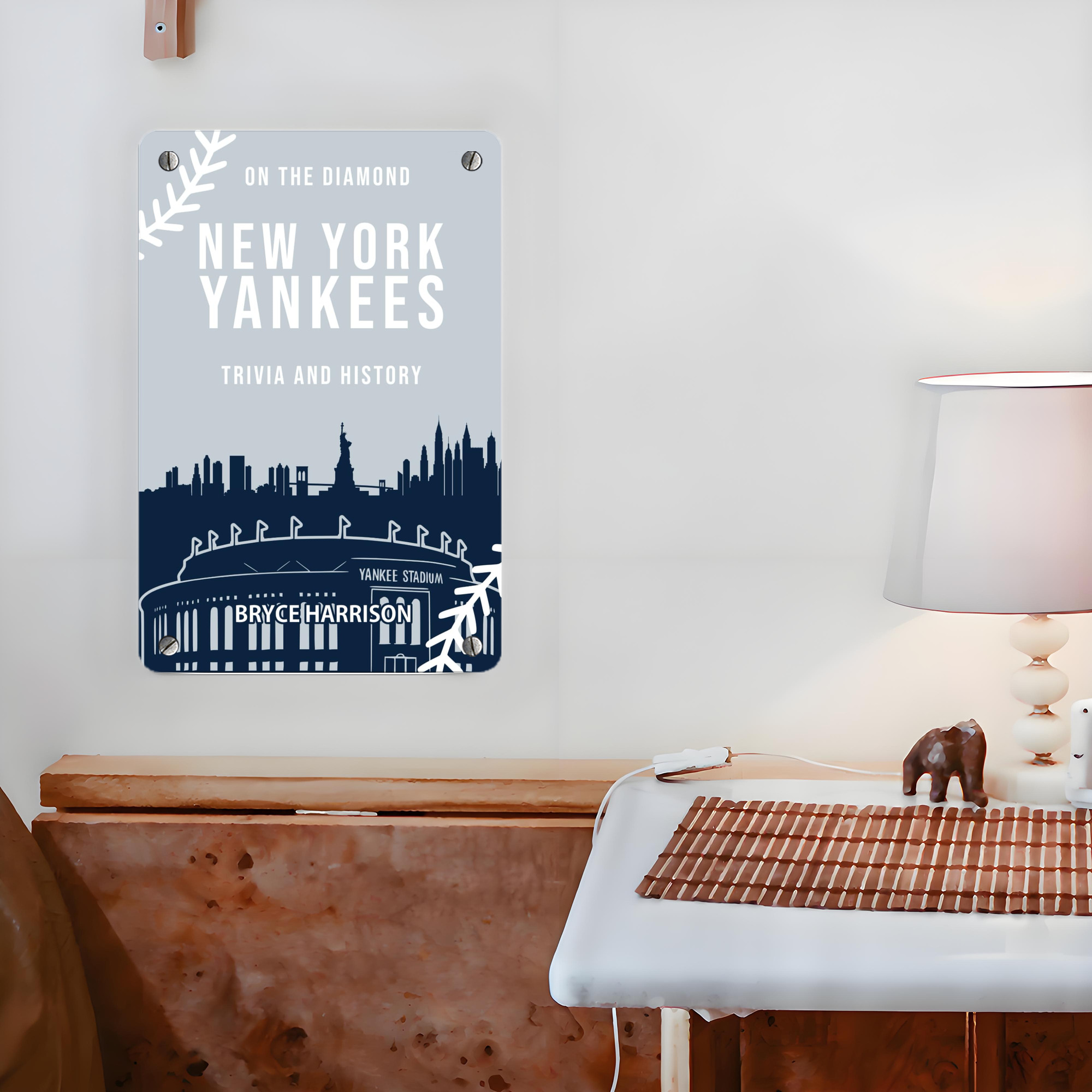 New York Yankees 141 Metal Tin Sign 8x12inch - High-Quality Full-Print Decorative Wall Art, Durable Rust-Resistant Metal Plaque For Living Room, Bedroom, Kitchen, Office, Bar Décor