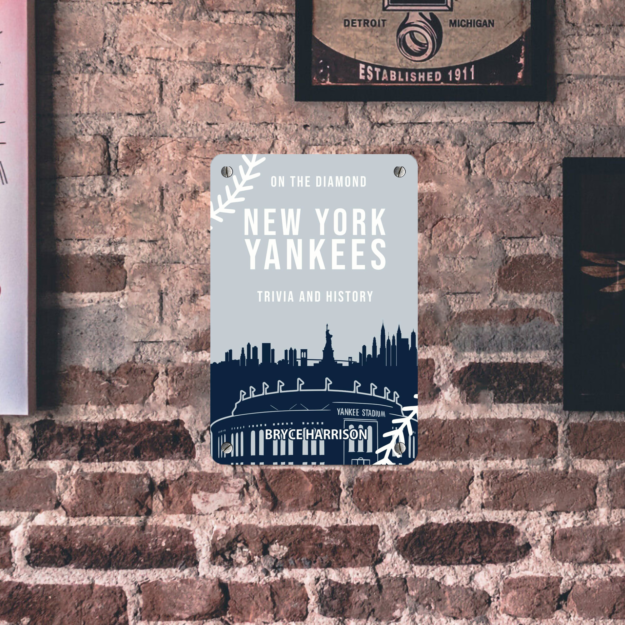 New York Yankees 141 Metal Tin Sign 8x12inch - High-Quality Full-Print Decorative Wall Art, Durable Rust-Resistant Metal Plaque For Living Room, Bedroom, Kitchen, Office, Bar Décor